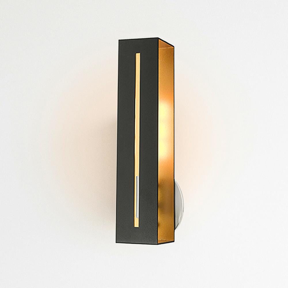 Modern Black Steel Rectangular Wall Sconce Light