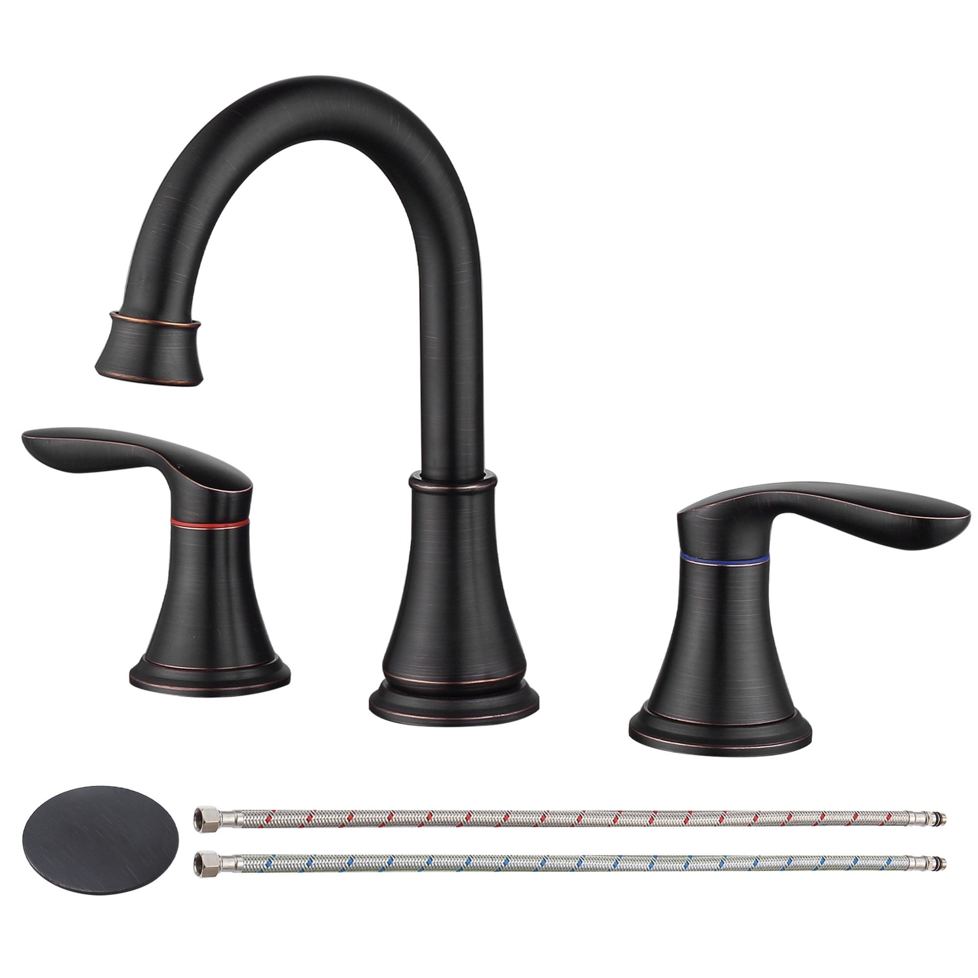 HyperDrop Cart - 2-Handle 8 Inch Widespread Bathroom Sink Faucet Lavatory Faucet 3 Hole 360 Degre...