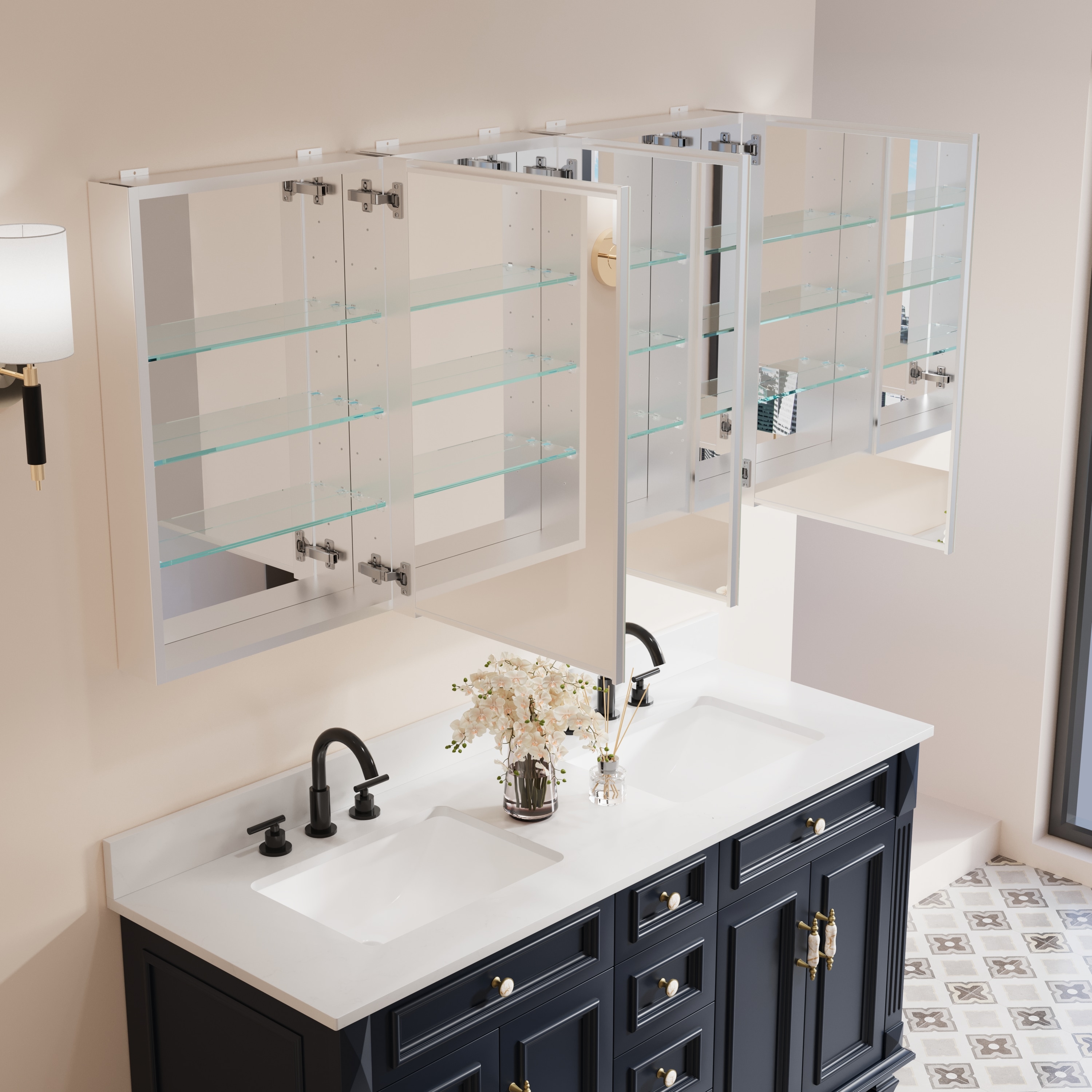 Forclover WBSGOS05R-BK Bathroom-Medicine-Cabinets - View #7