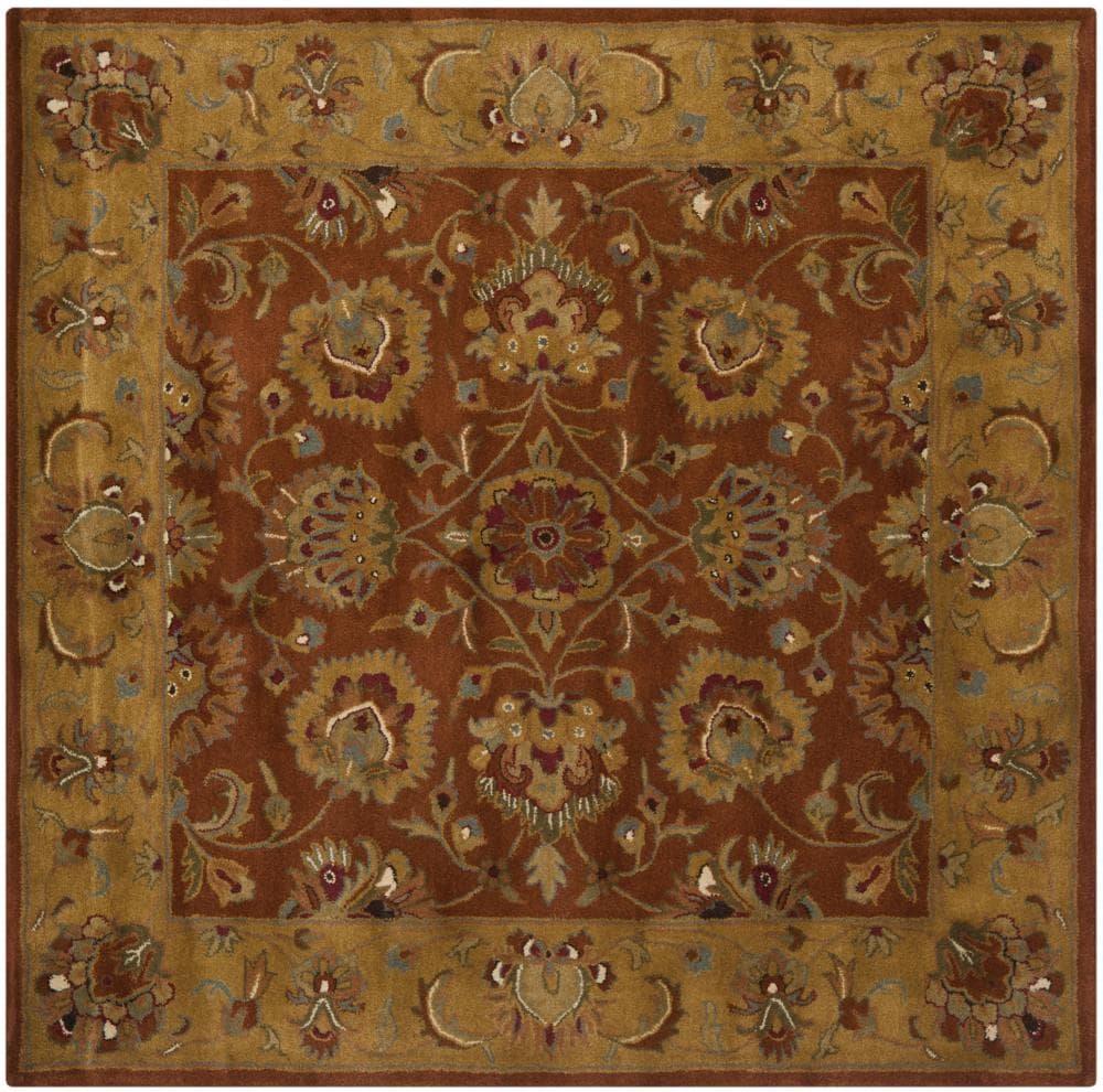 Heritage 6' x 6' Red Wool Hand-Tufted Square Rug