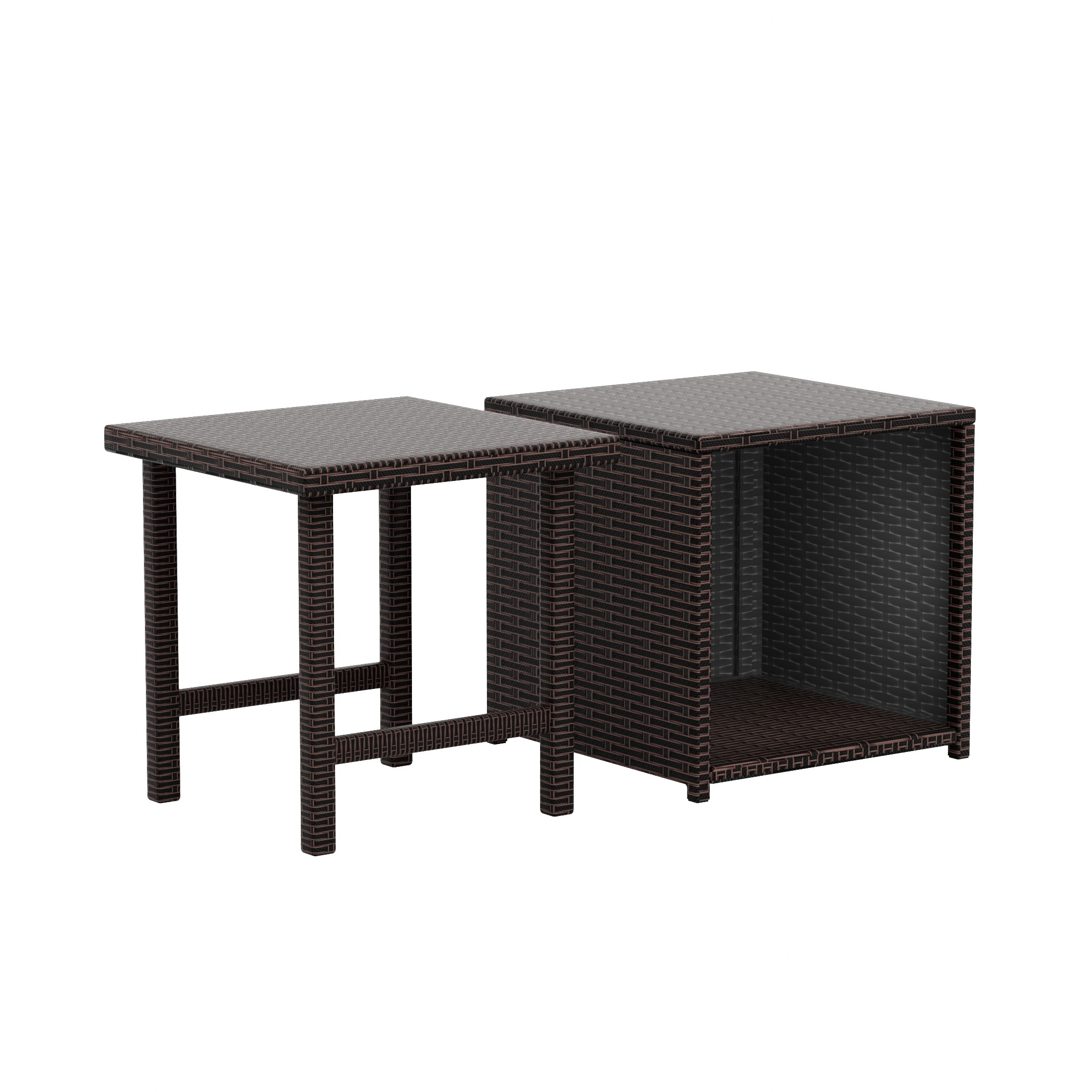 Westin Furniture OP8007-CH Delano Square Wicker Outdoor End Table 15.8-in W x 15.8-in L