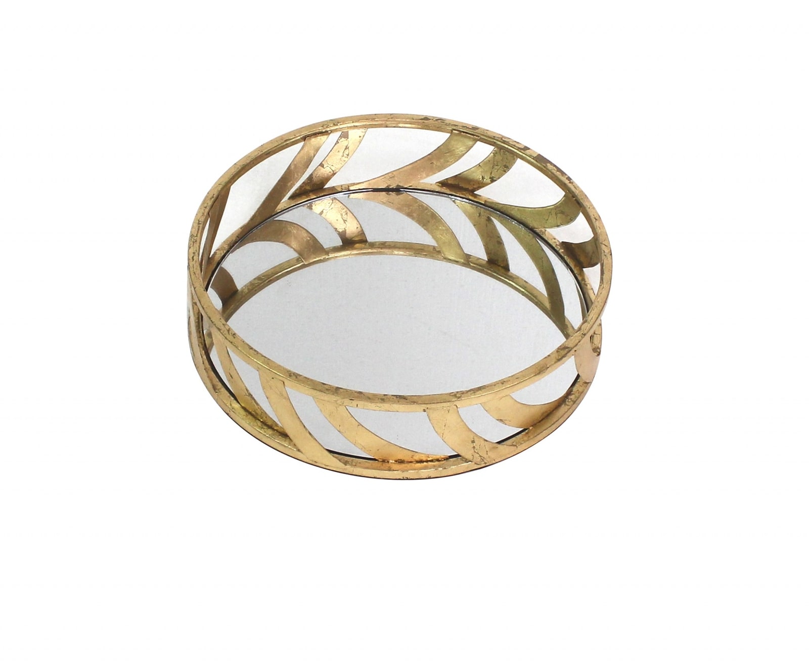 HomeRoots 4000274456 4-in x 14-in Gold Oval Serving Tray