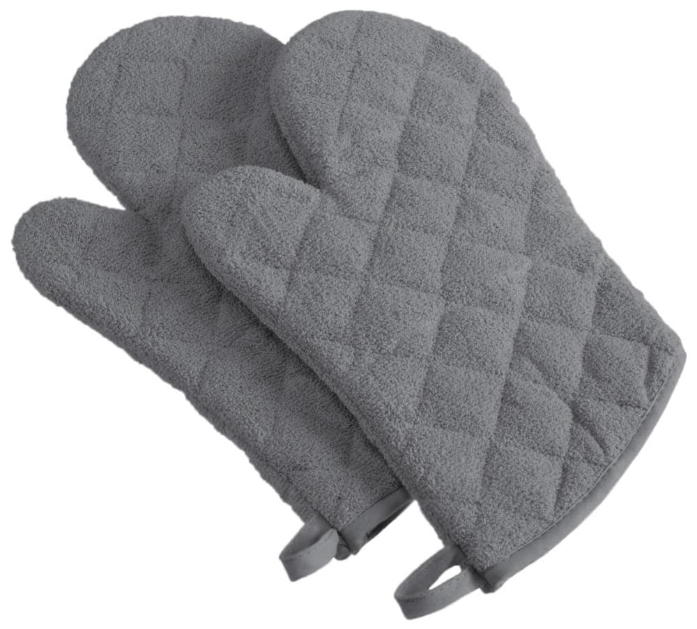 DII Gray Terry Oven Mitt (Set of 2)