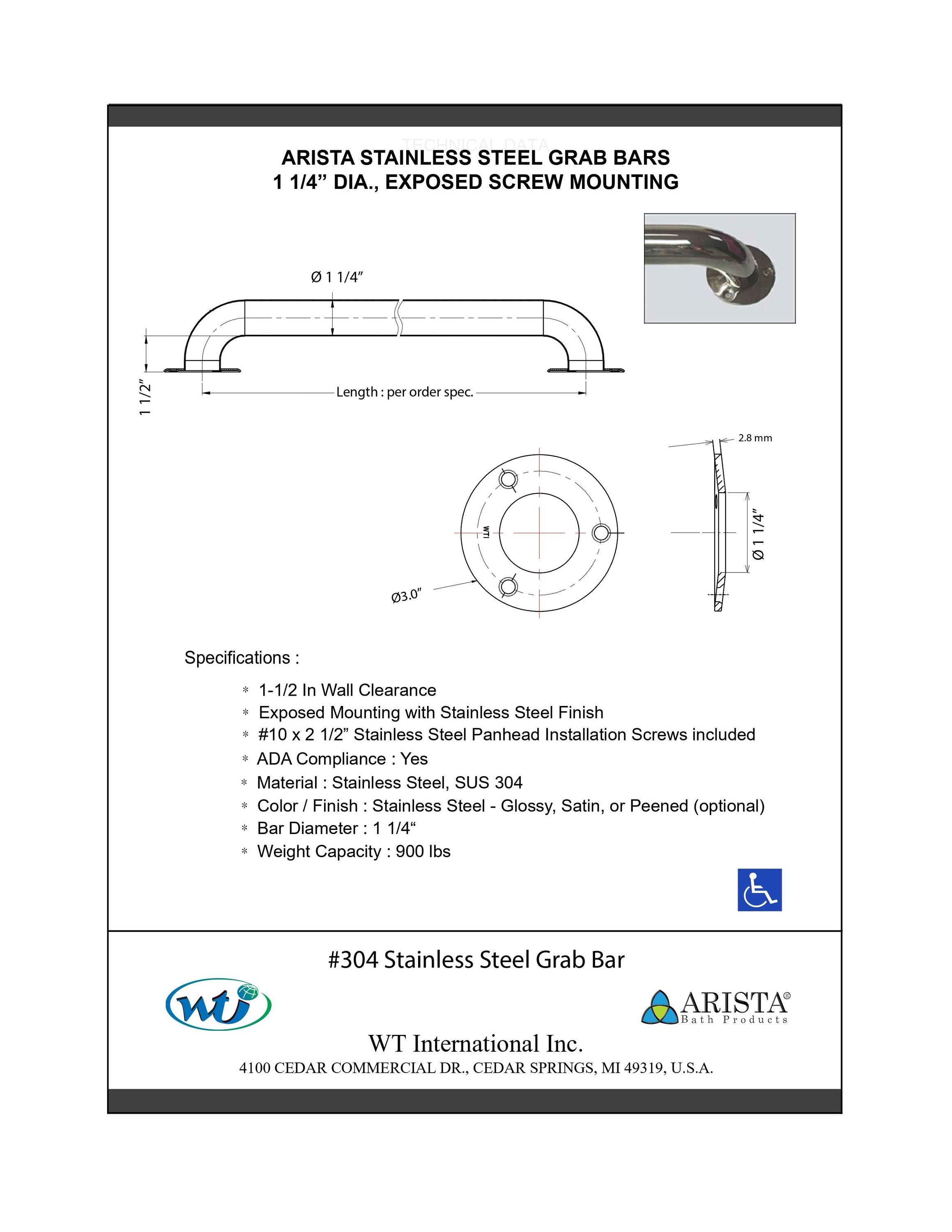 ARISTA GB-2425-SS-ES Grab-Bars - View #5