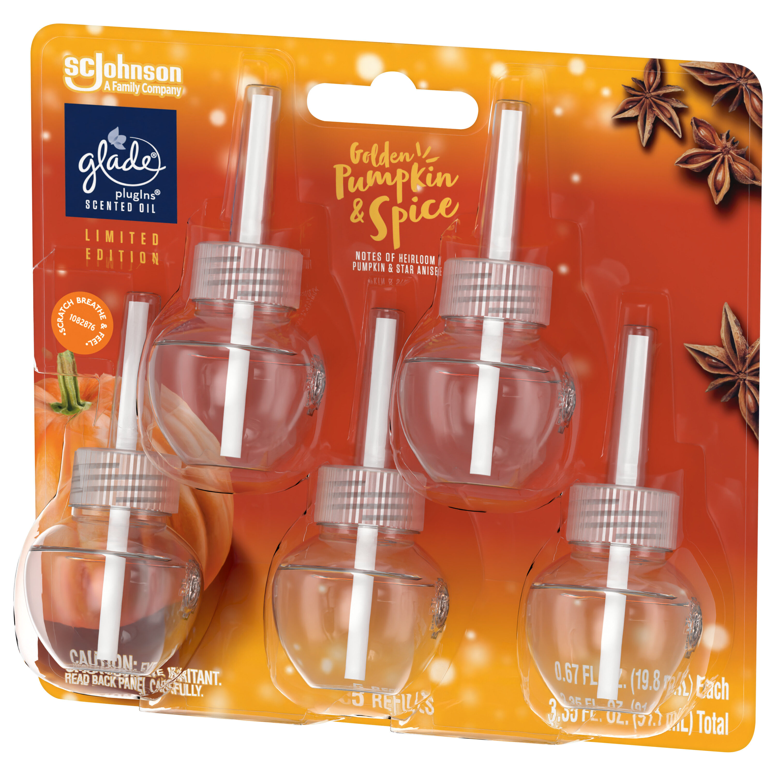 Glade Combo 3.35 fl. oz. Clean Linen Scented Oil Plug-In Air Freshener Refill (10-Count) 2-Pack, Clear