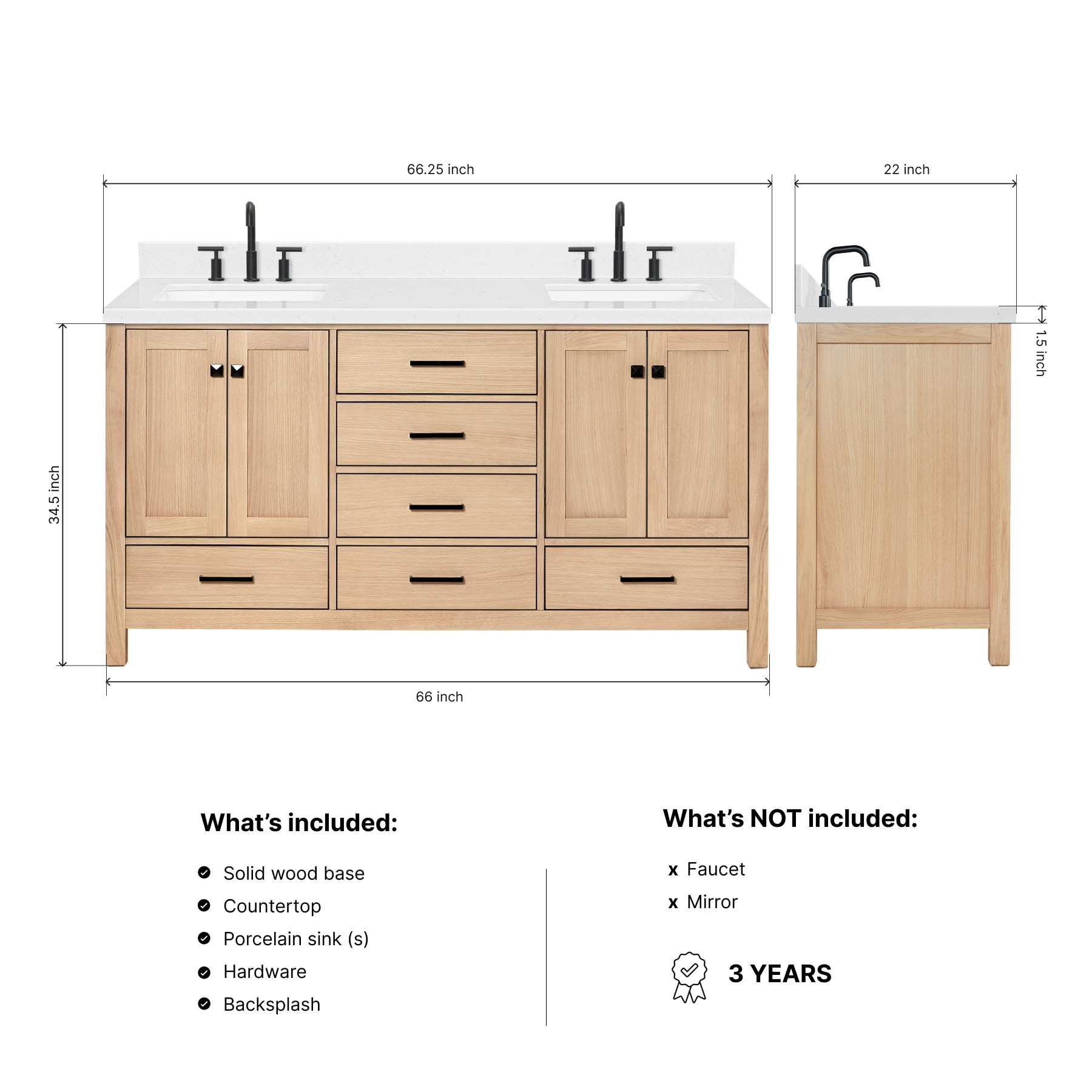 ARIEL A066DCQRVOWOA Bath-Vanity-Combo - View #4