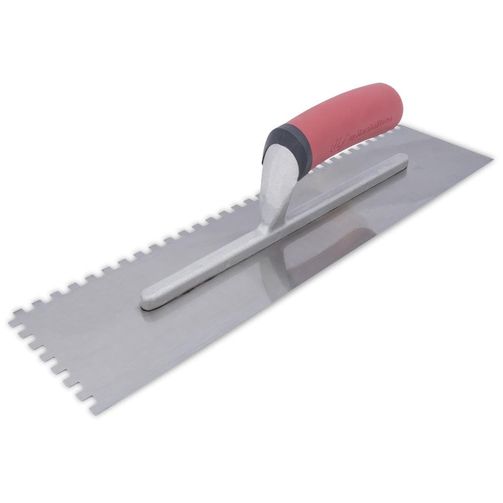 Marshalltown NT697 1/4-in x 1/4-in x 1/4-in Ground Steel Square Notch Ceramic Floor Trowel