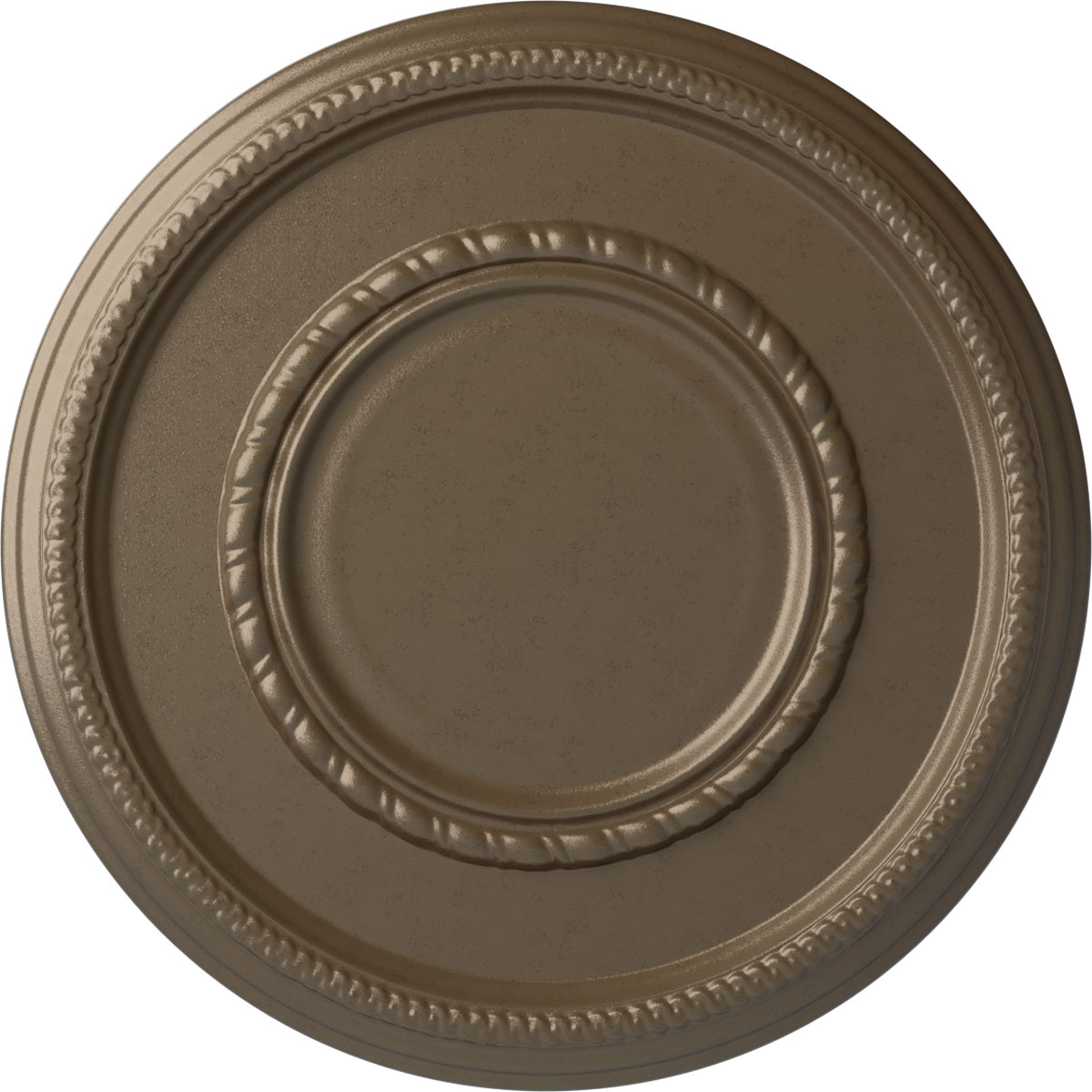 Ekena Millwork CM17FEWSS Federal Roped Large 17.375-in W x 17.375-in L Painted Warm Silver Polyurethane Whole Ceiling Medallion