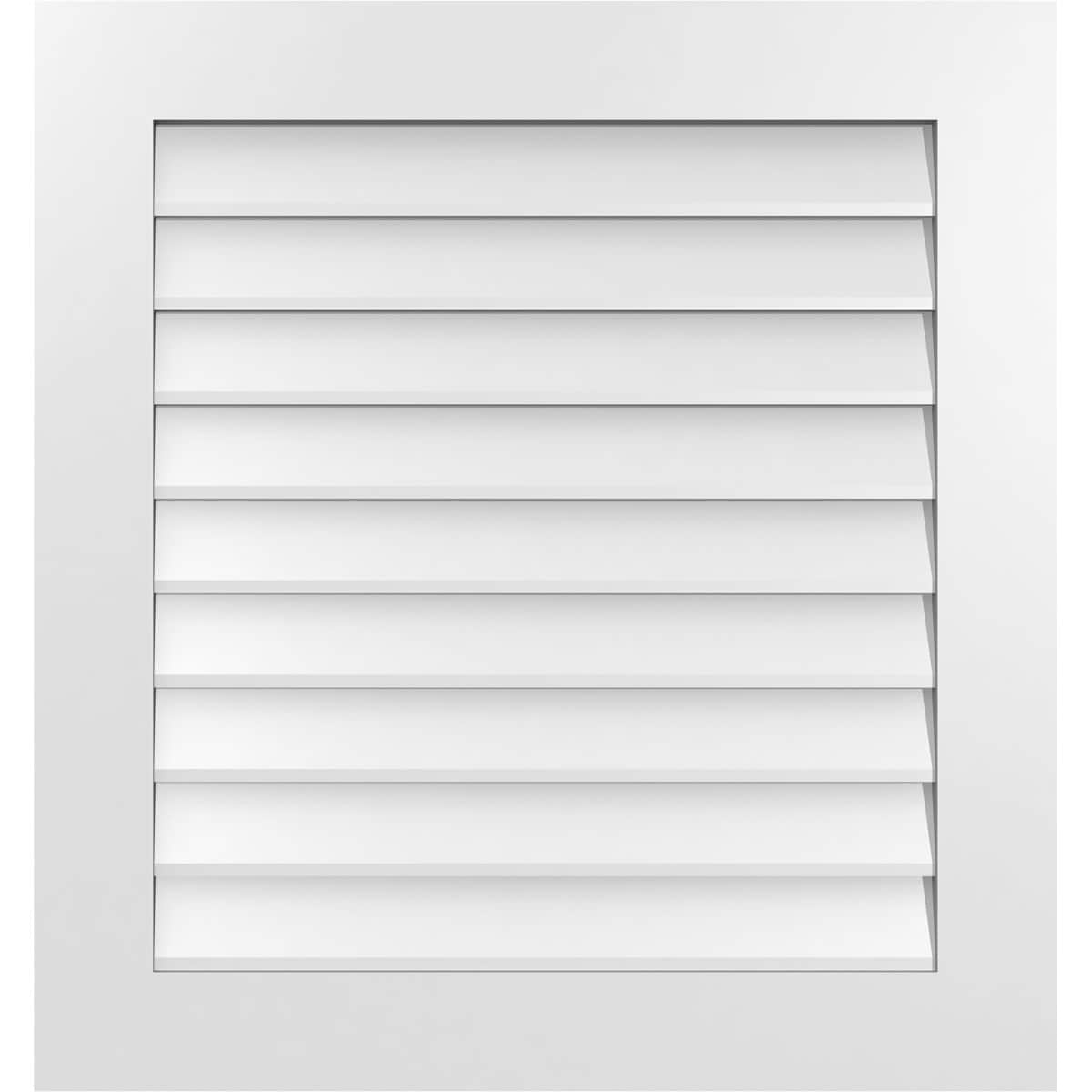 Ekena Millwork GVPVE30X3201SN 30-Inches x 32-Inches Off-white Rectangle PVC Gable Louver Vent