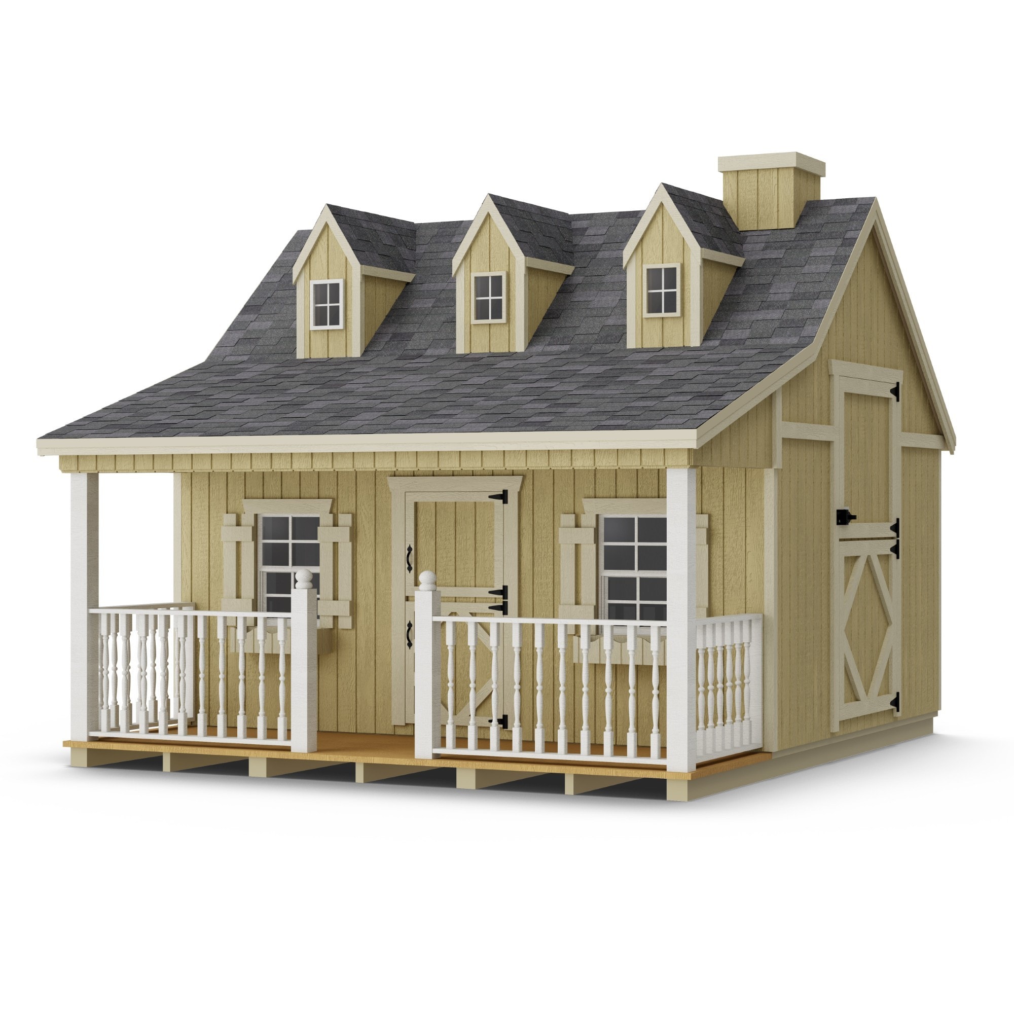 Little Cottage Co 11X10 PC-PNK-LFT 11x10 Pennfield Playhouse with Loft Outdoor Wood Playhouse