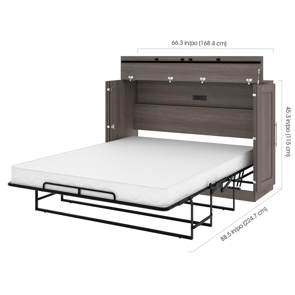 Bestar Pur Bark Gray Queen Composite Murphy Bed in the Beds department ...