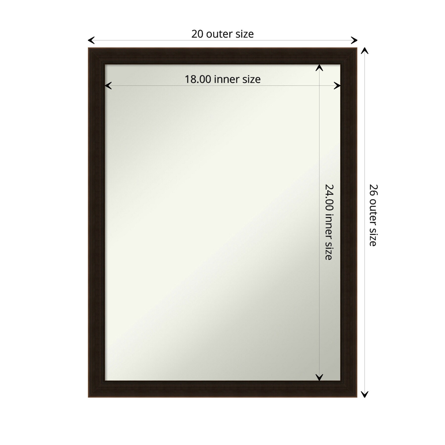 Espresso Brown Full Length Wood Bathroom Vanity Mirror