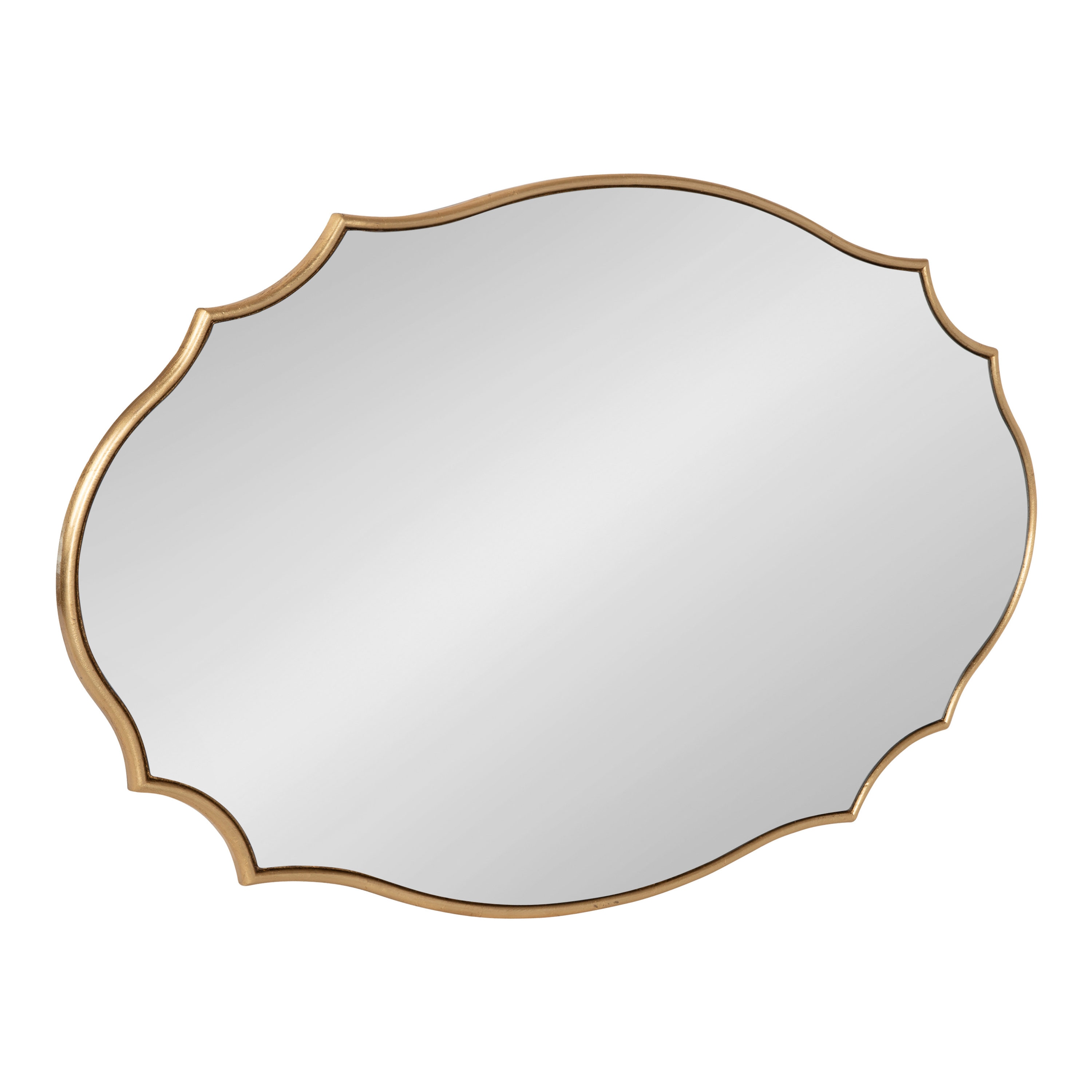 Kate and Laurel Leanna 24-in W x 36-in H Oval Gold Beveled Wall Mirror in  the Mirrors department at