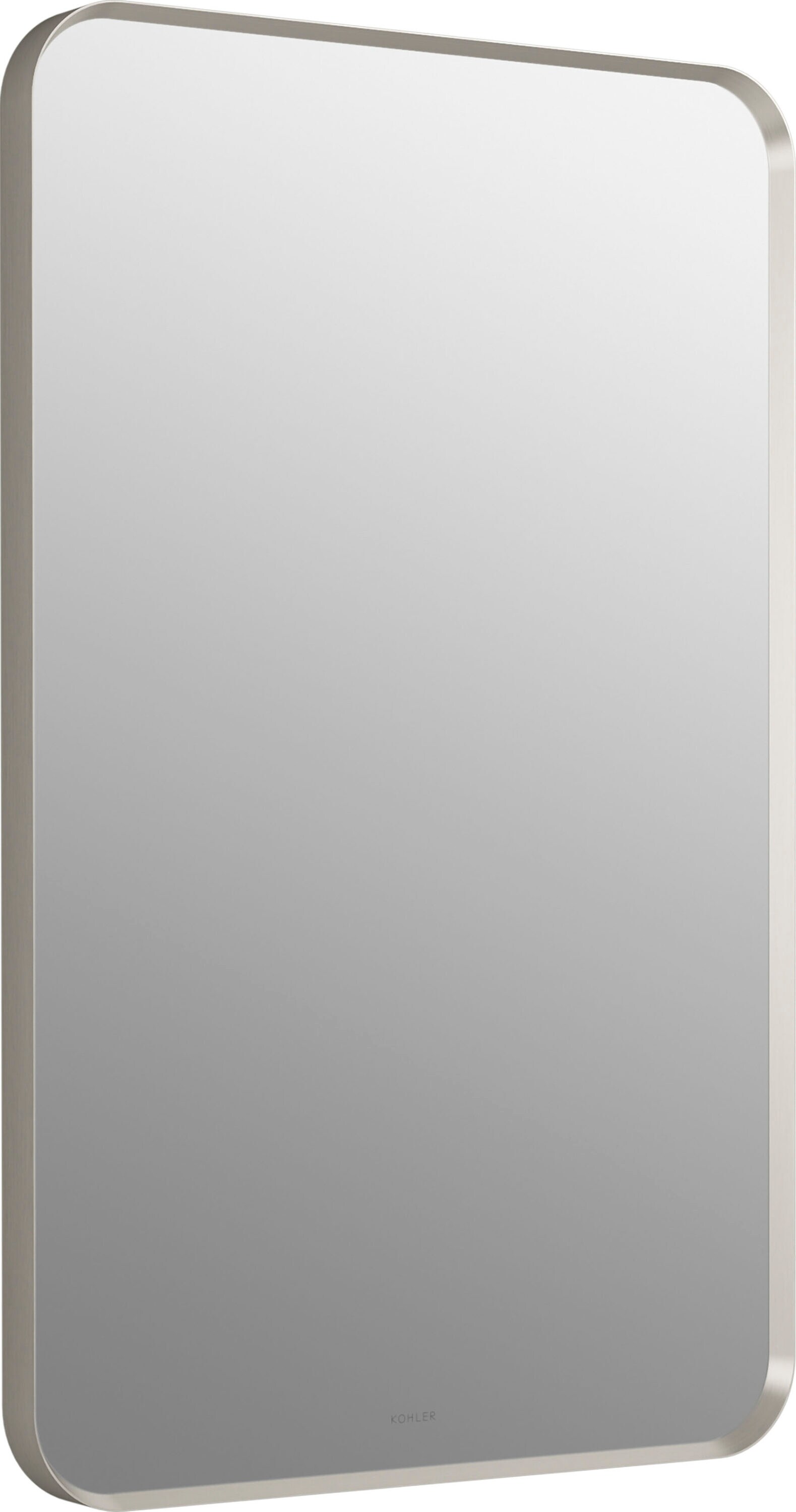 KOHLER Essential 22.0625-in x 34.0625-in Brushed Nickel Framed Bathroom ...