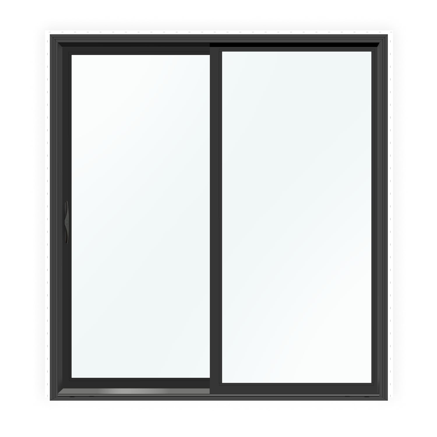 United Window & Door 44PD7280REVBLWH 72-in x 80-in x 4-9/16-in Jamb Low-E Clear glass , Black Vinyl Universal Sliding Double Patio Door