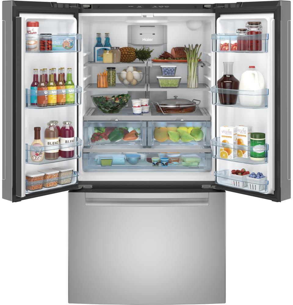 Haier 27-cu ft French Door Refrigerator with Ice Maker (Stainless Steel ...