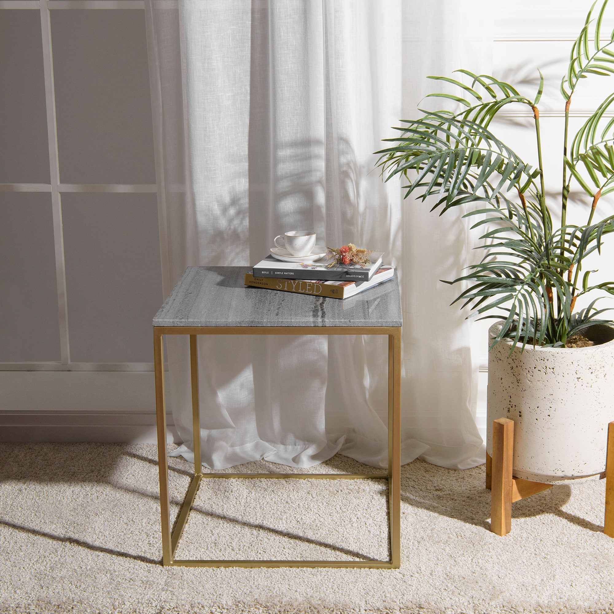 Best Home Fashion TABLE-PR07-GREY End-Tables - View #4