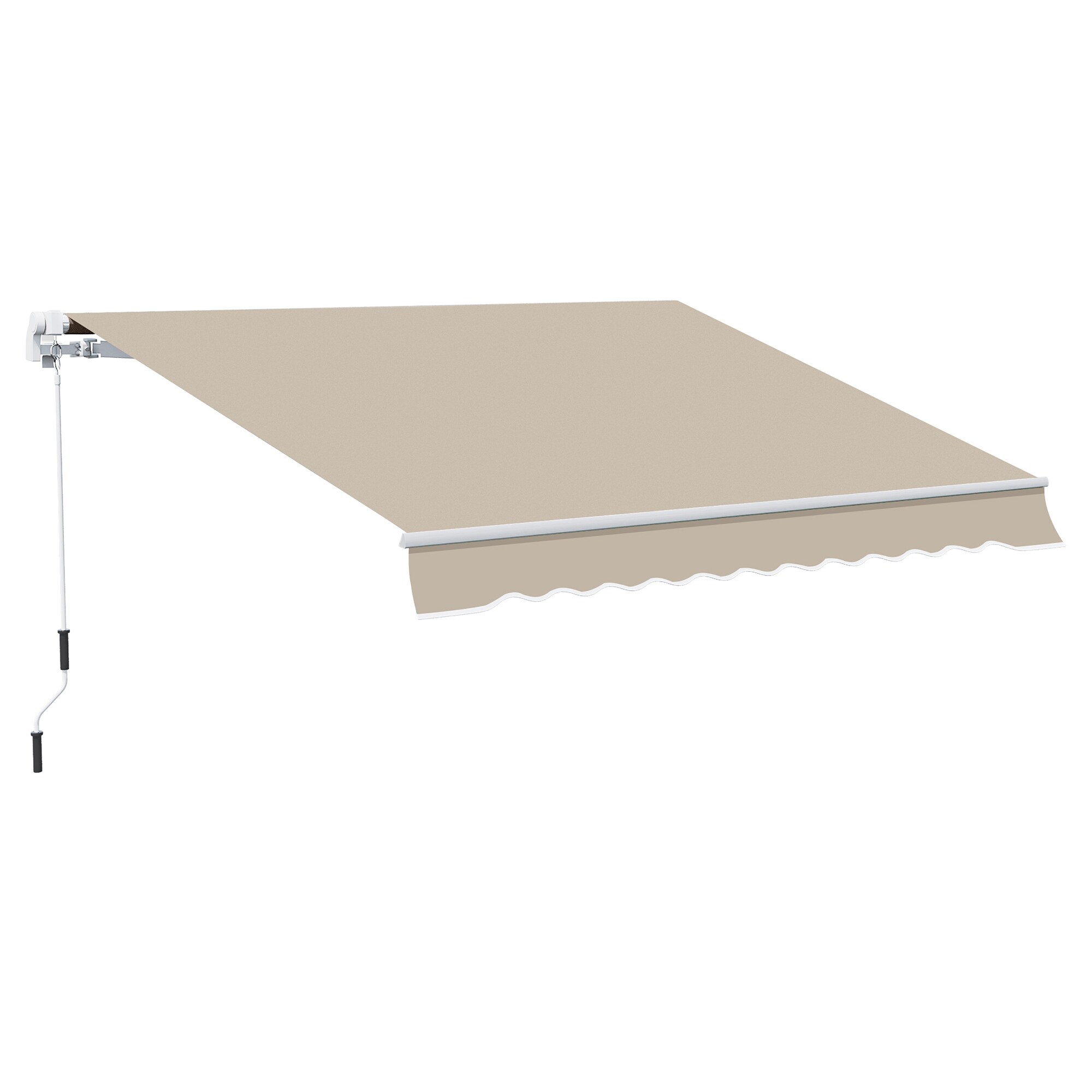 WELLFOR GASAW011 155.5-Inches Wide x 96.5-Inches Projection x 59-Inches Height Fabric Beige Solid Manual Retractable Window/Door Awning