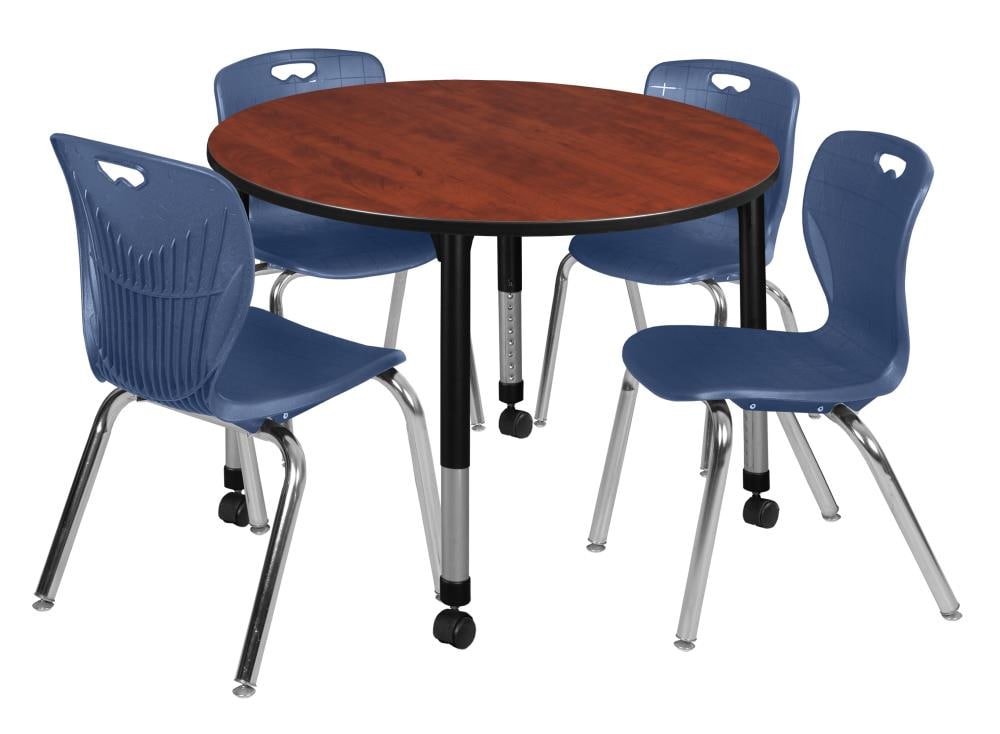 Regency TB48RNDCHAPCBK40NV Classroom Tables Red 4-Person Training Table (48-in W x 34-in H)