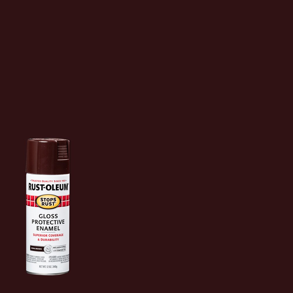 Rust-Oleum 267112 Stops Rust Gloss Kona Brown Spray Paint (NET WT. 12-oz)