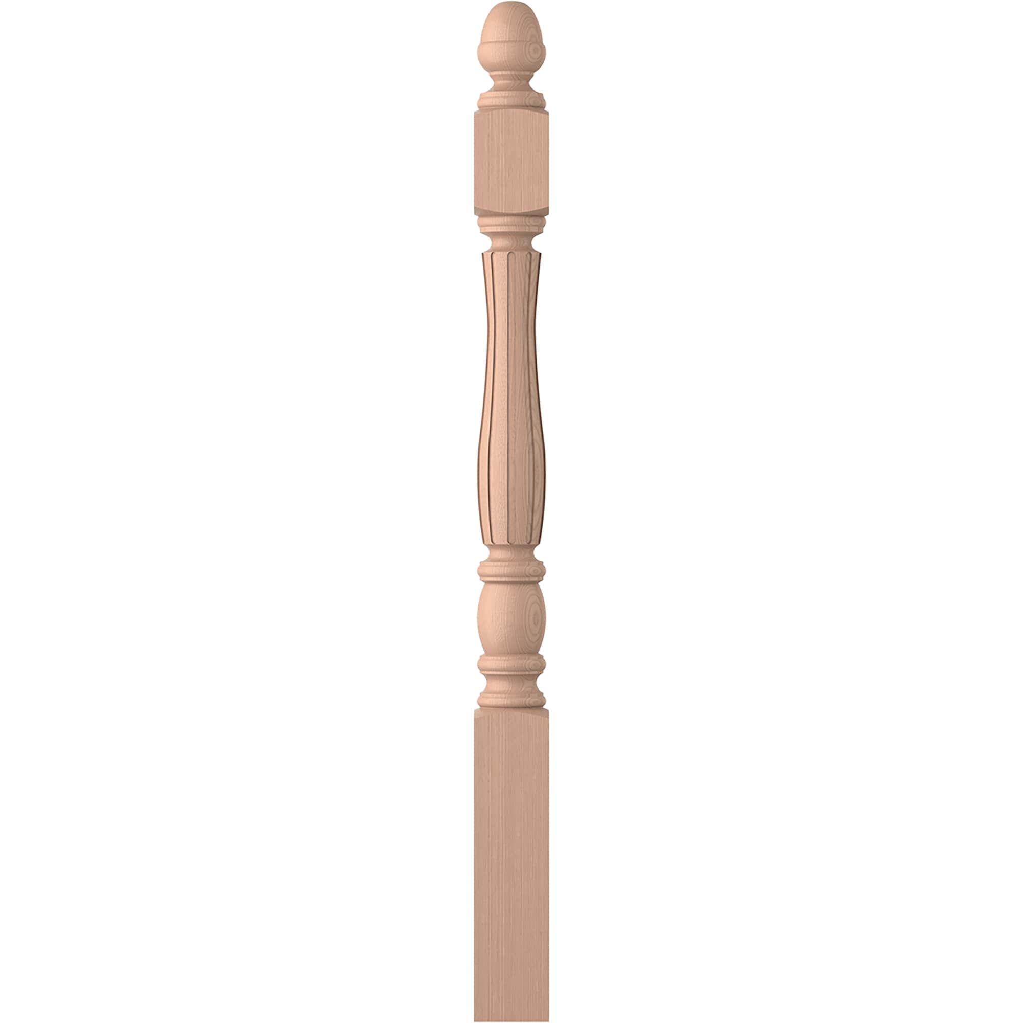 L.J. Smith Stair Systems LJF-3340-HM Briarcliffe 3.5-in x 47.4375-in Unfinished Hard maple Starting Stair Newel Post