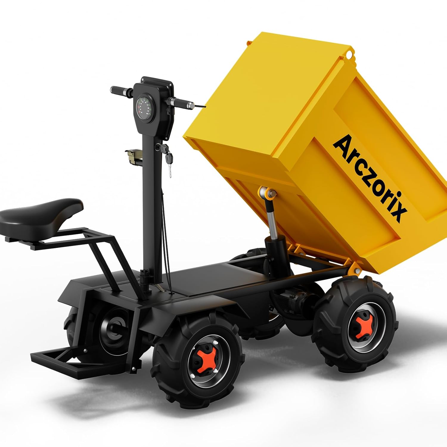 Arczorix - 60V 2000W Electric Hydraulic Dumping Utility Cart 2205 Lb Capacity All Terrain Wheels ...