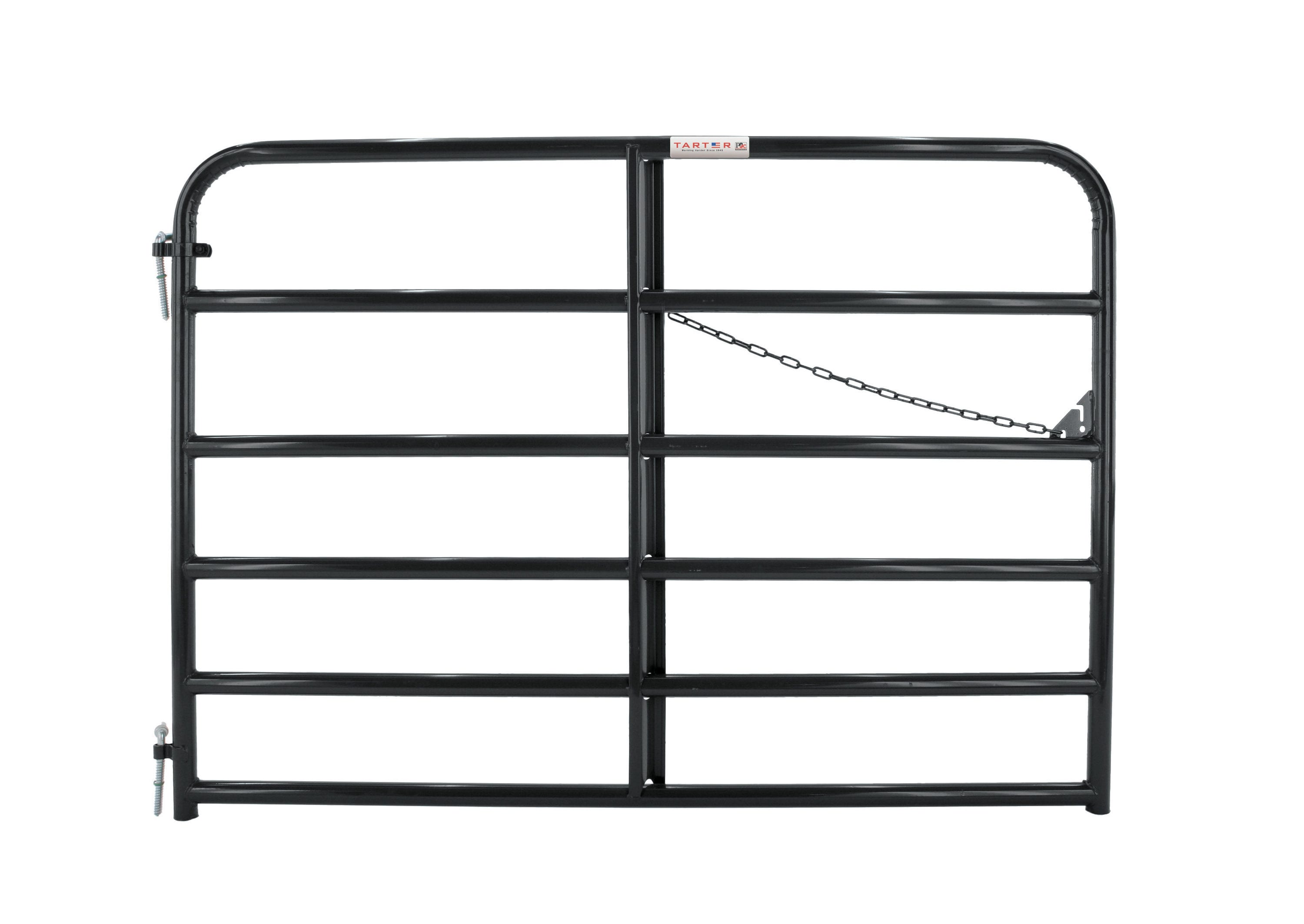 Tarter 6EBL6 4-ft H x 6-ft W Black powder over e-coat Steel Farm Corral Fence gate