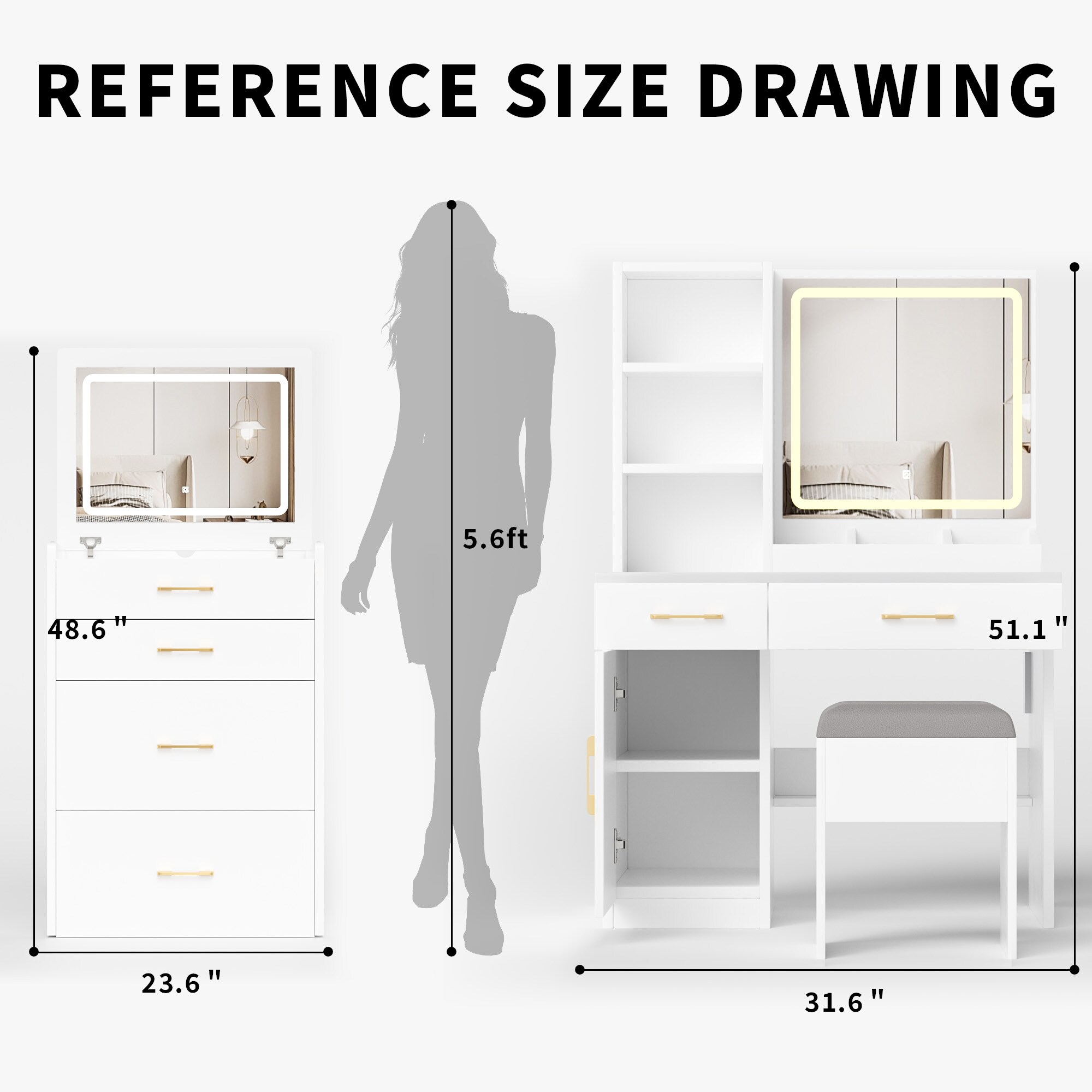 Dimakai DK-RO-3662A Bedroom-Vanities - View #6