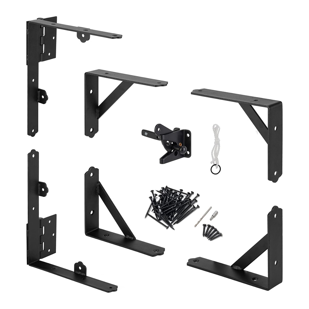 Etokfoks  Steel Anti Sag Gate Frame Kit Adjustable Gate Hardware with Latch for 2 in x 4 in Wood Fences and Gates with Mounting Hardware