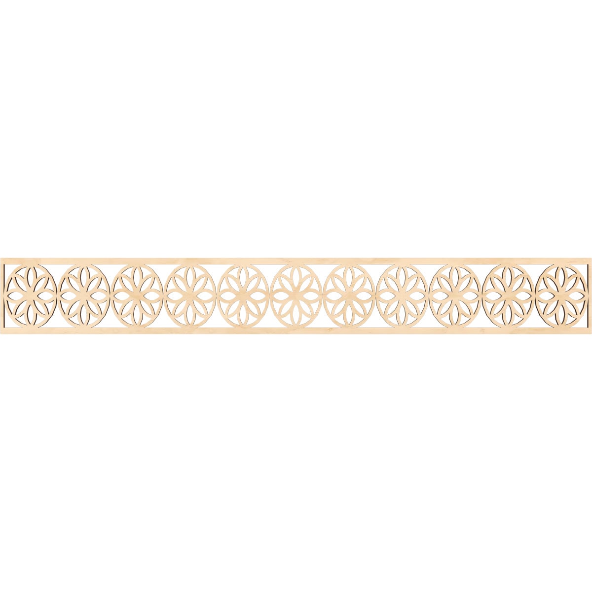 Ekena Millwork MLDA06X46BLUBI Blume Fretwork Flat Trim 6-in x 3.86-ft Birch Brown Unfinished 2156078 Pierced Wall Panel Moulding