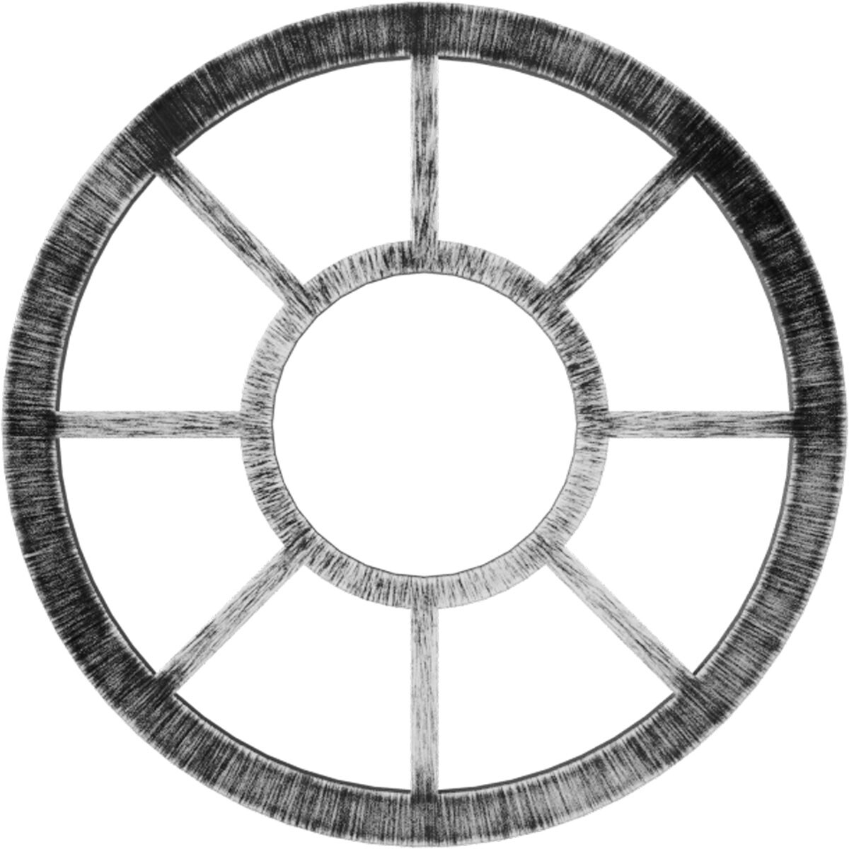 Ekena Millwork CMPP34GRAPW Grace 34-in W x 34-in L Contemporary Painted Antiqued Pewter PVC Whole Ceiling Medallion