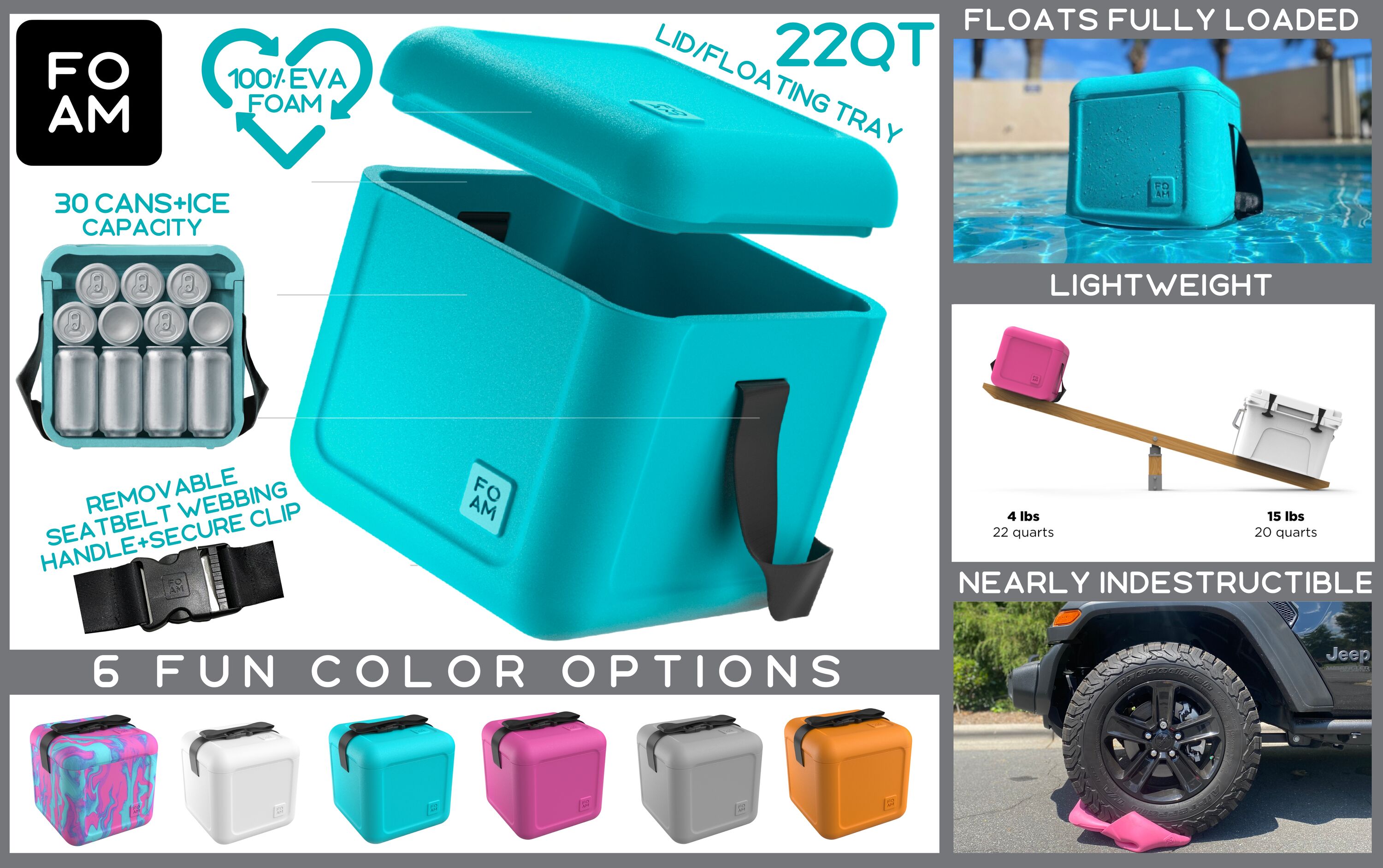 FOAM FM-22QT-CYAN Beverage-Coolers - View #7