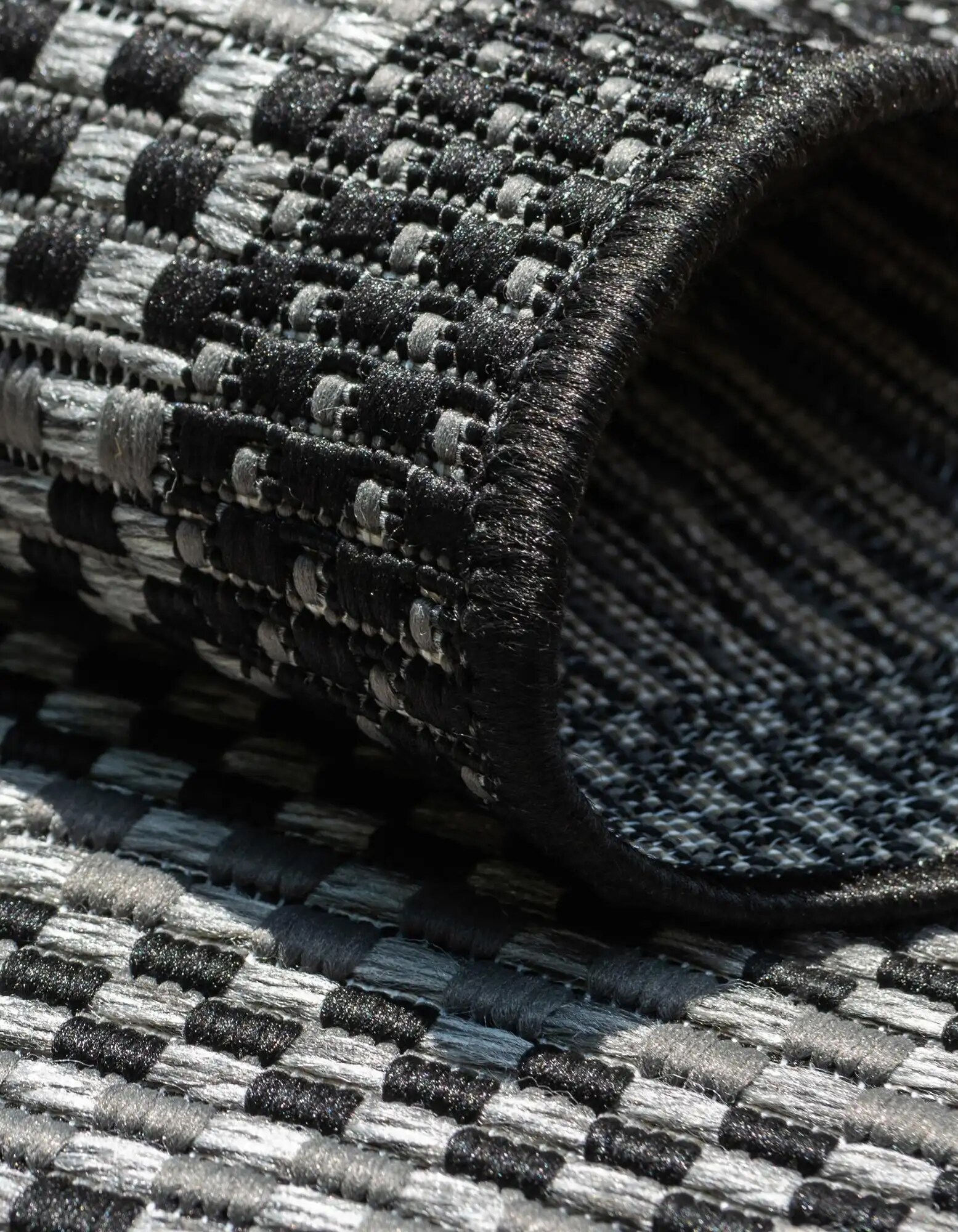 Gray Stripe Synthetic Square Outdoor Rug, 6' x 6'