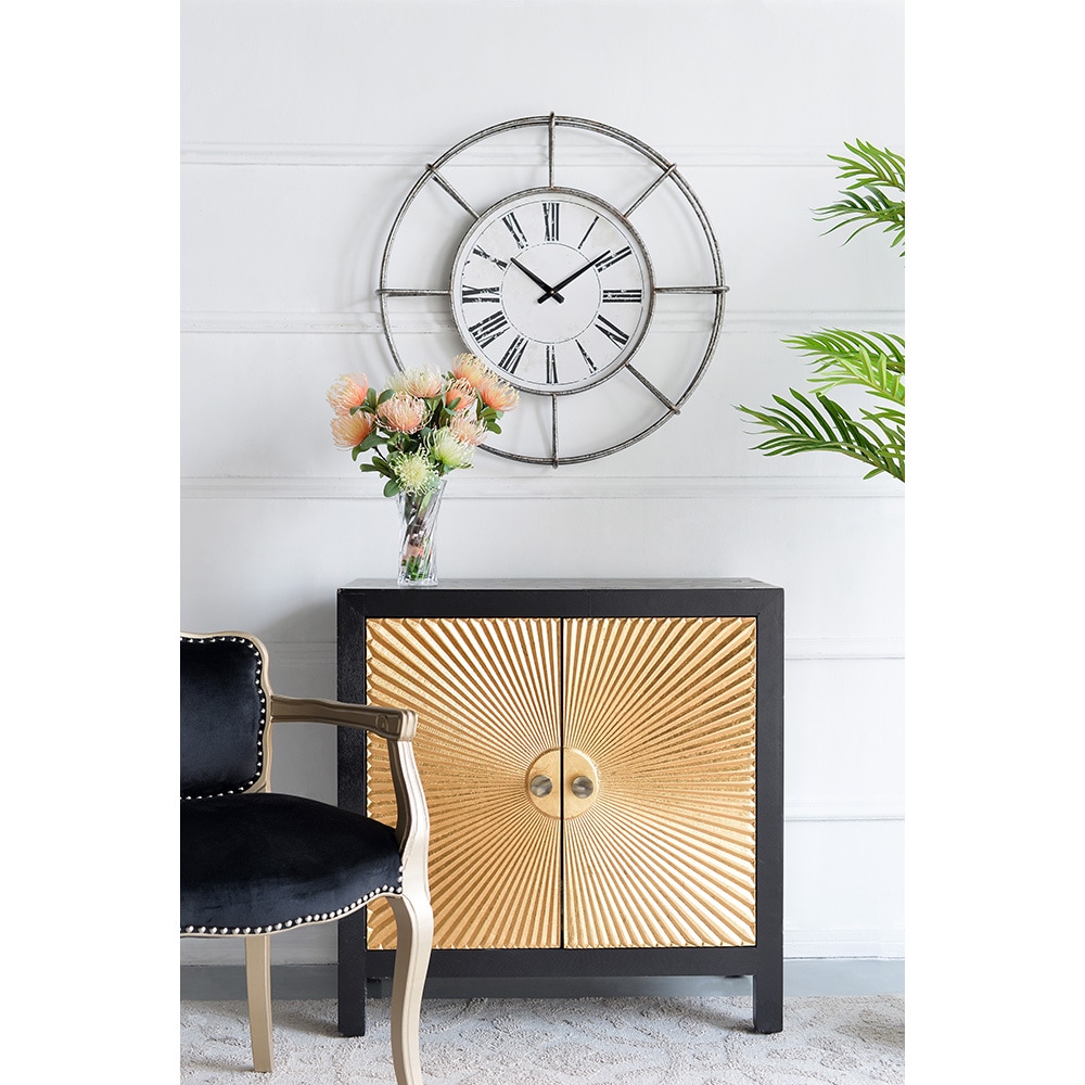 CASAINC WF-AB-AV44589-LA Cabinet 8.9-in W x 23.6-in H Wood Gold and Black Freestanding Utility Storage Cabinet
