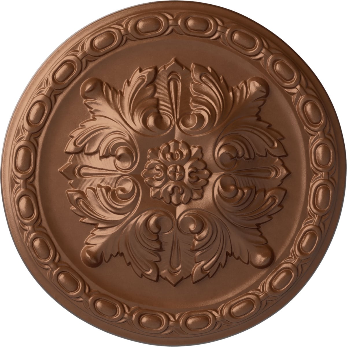 Ekena Millwork CM12STPOS Stockport 11.75-in W x 11.75-in L Painted Polished Copper Polyurethane Whole Ceiling Medallion