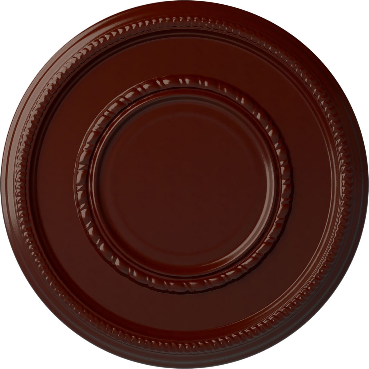 Ekena Millwork CM17FEBMF Federal Roped Large 17.375-in W x 17.375-in L Painted Brushed Mahogany Polyurethane Whole Ceiling Medallion