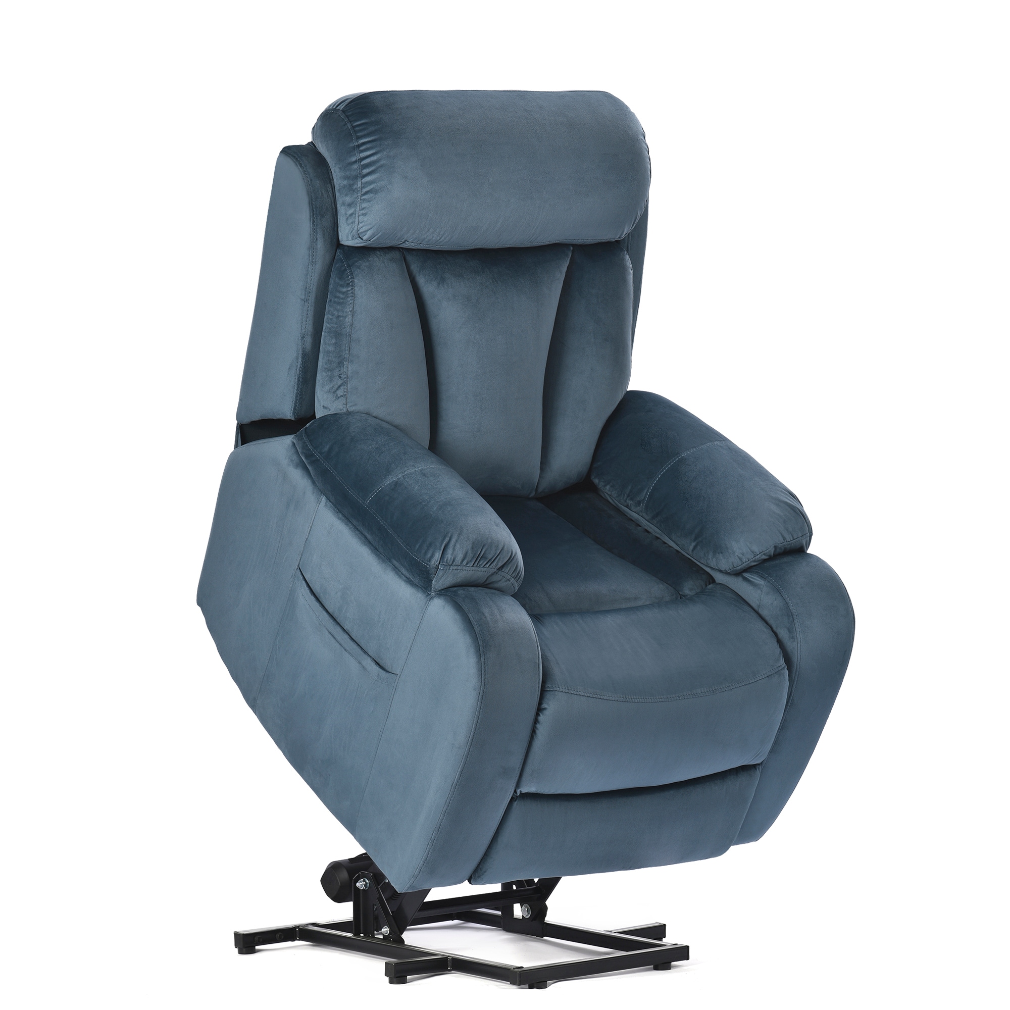 Tatayosi RY-28S00037 Navy Blue Power Lift Recliner Chair with Remote Control Wide Seat and Side Pocket 330 lbs Capacity for Elderly Living Room