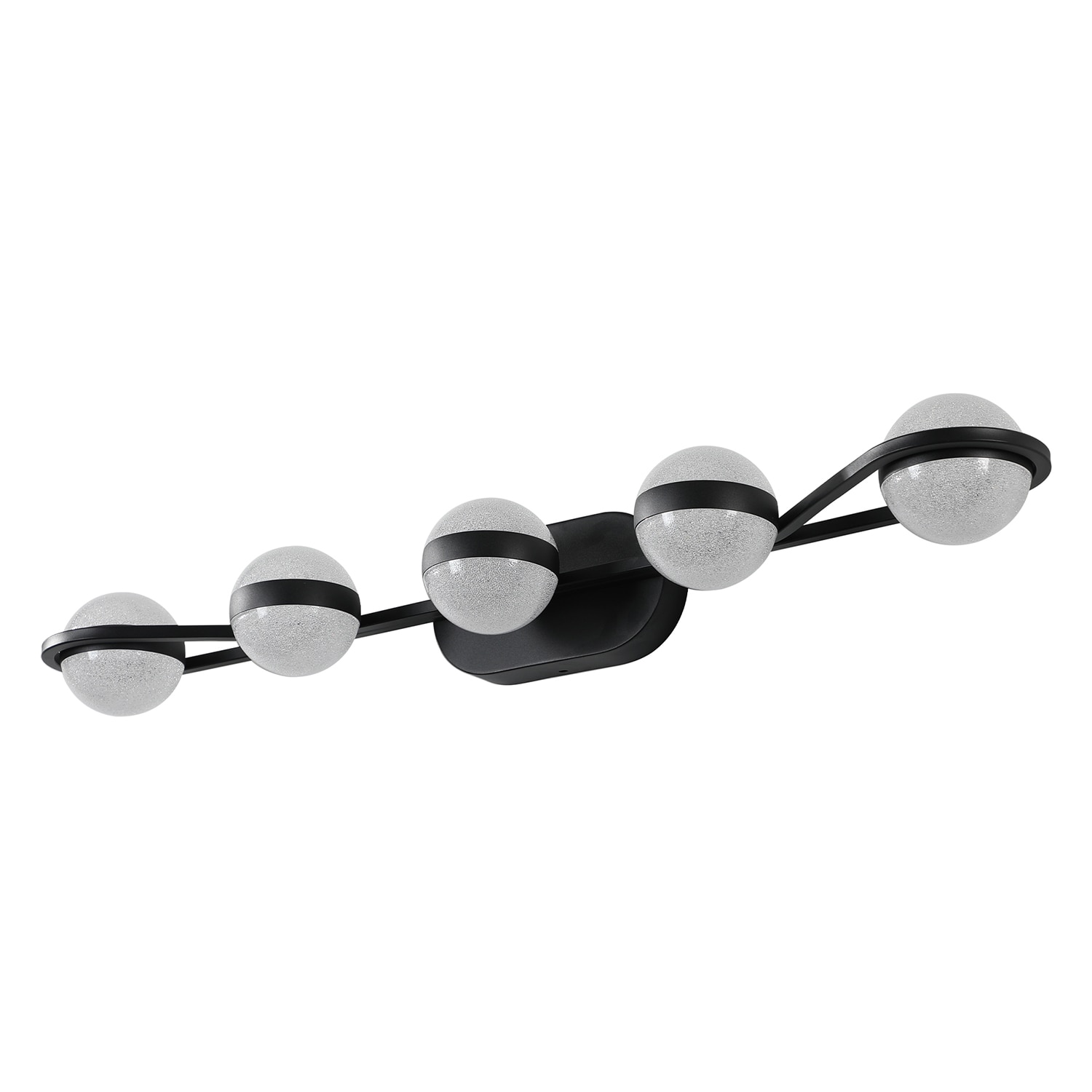 Bybafun 37-in 5-Light Black LED Modern/Contemporary Vanity Light Bar In ...