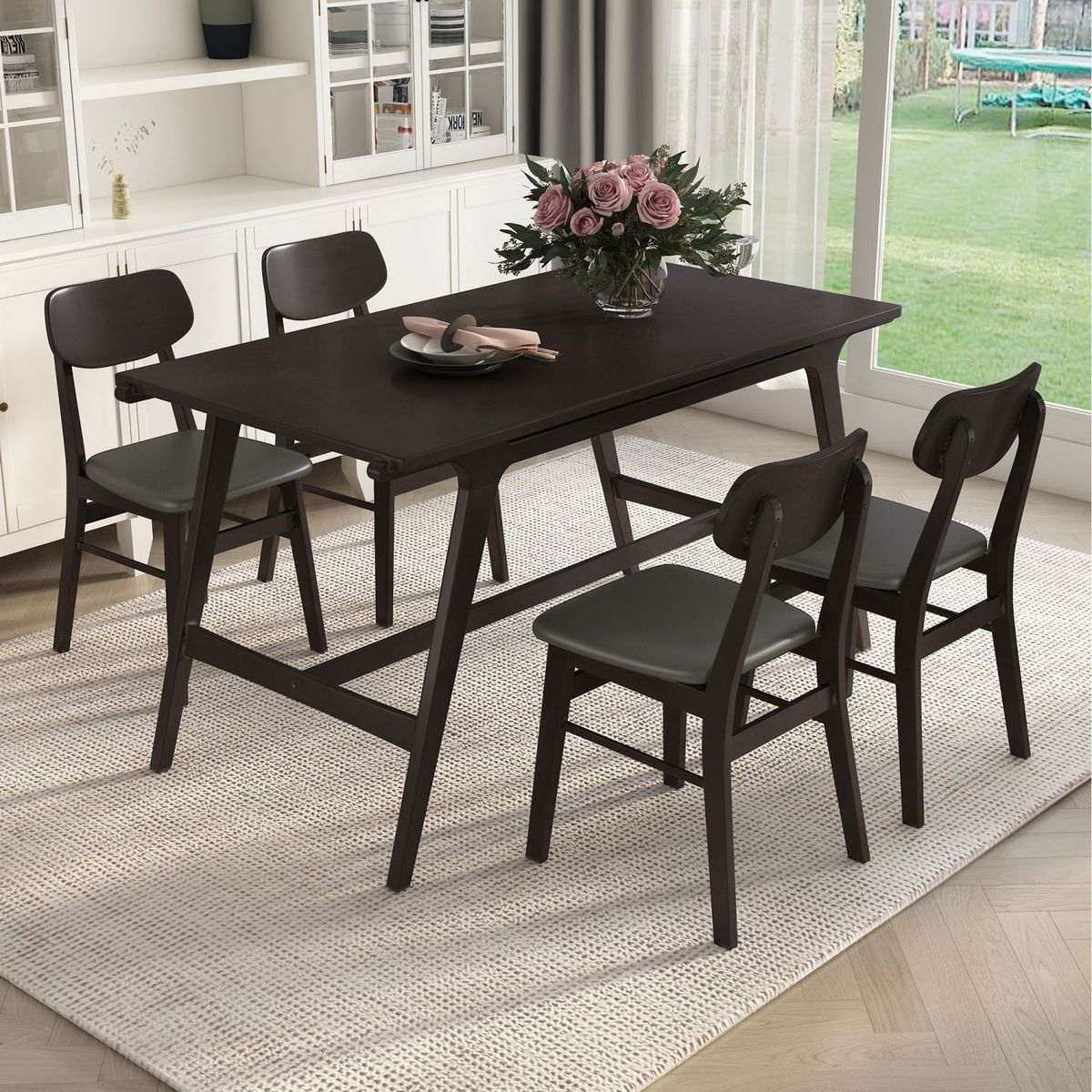 JASMODER ST000041AAP Wenge Contemporary/Modern Dining Room Set with Rectangular Table (Seats 4)