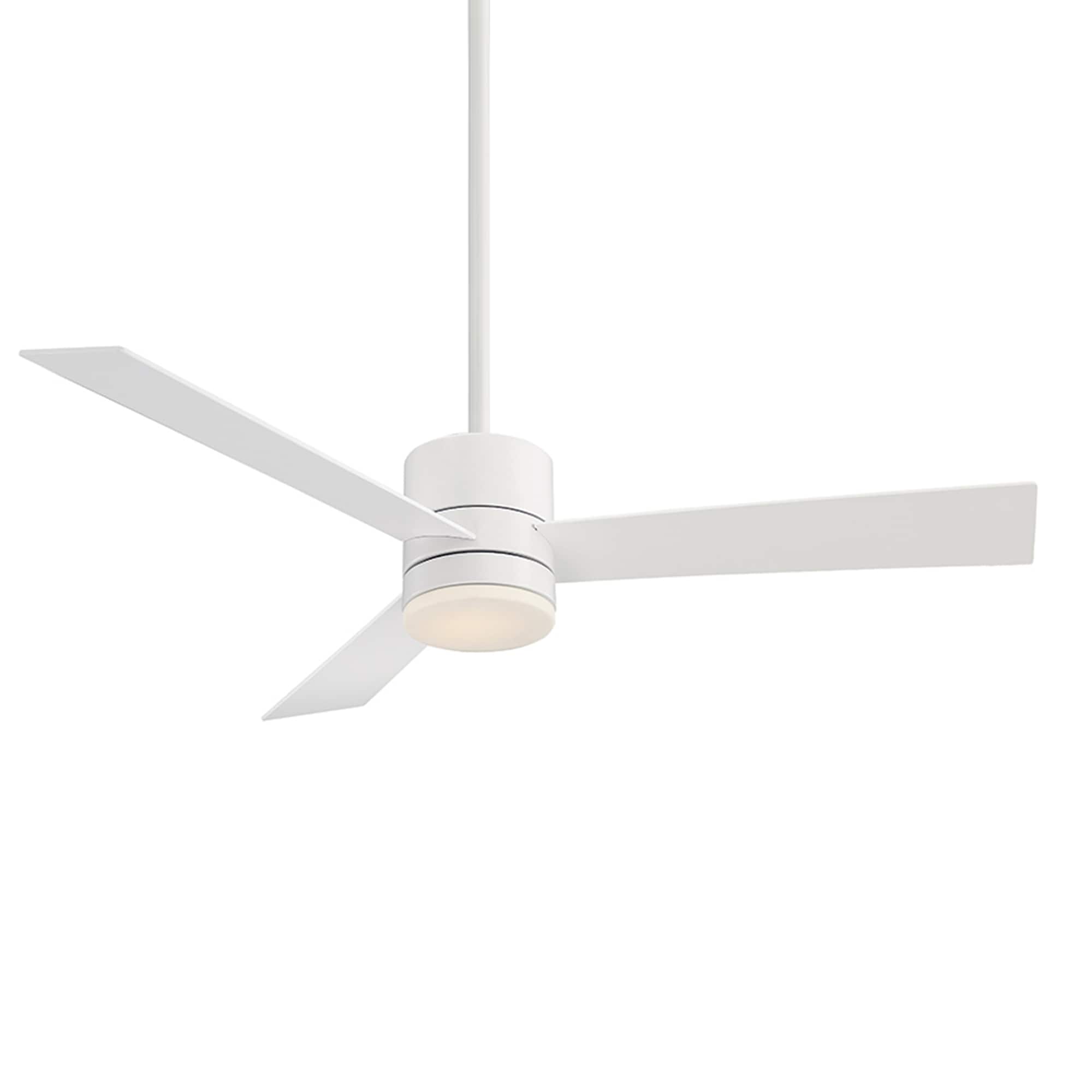 WAC Lighting F-081L-MW San Francisco 52-in Integrated LED Outdoor Smart Matte White with Matte White Blades Ceiling Fan With Light - Remote Included ( 3 -Blade )