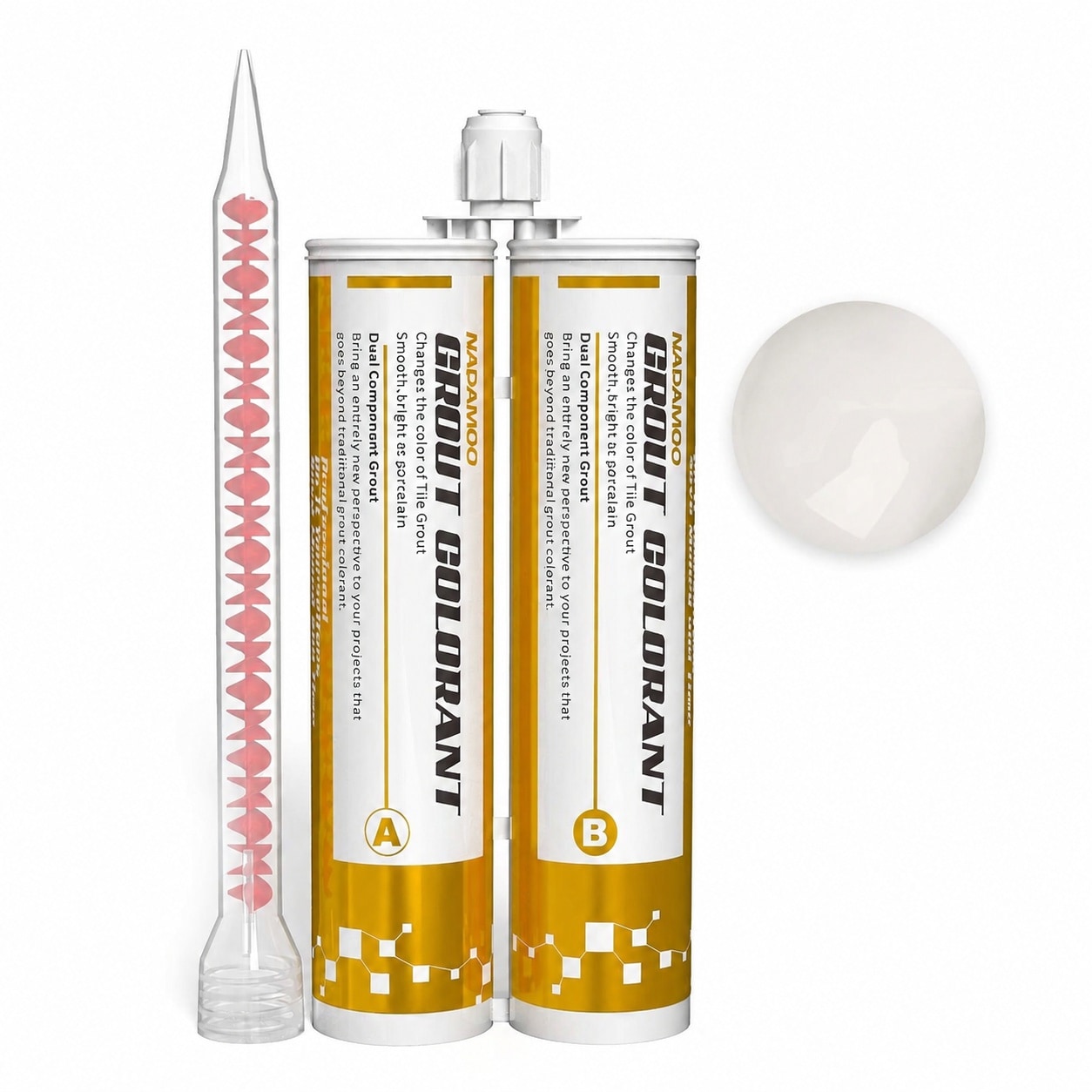 UUDULY  Epoxy Grout Dual Tubes White 400ml Waterproof Tile Grout for Bathroom Kitchen Shower Restoration durable home and garden accessory