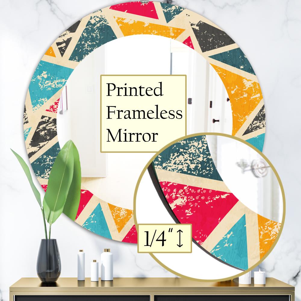 Designart Designart Mirrors 24-in W X 24-in H Round Yellow And Gold 