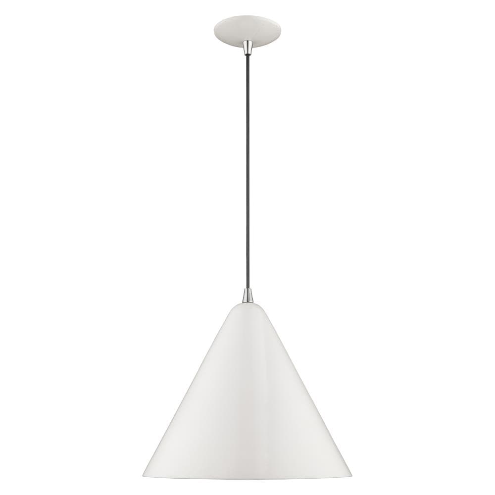 Livex Metal Shade Mini Pendants Shiny White Modern/Contemporary Cone Hanging Pendant Light in the Pendant Lighting department at Lowes.com