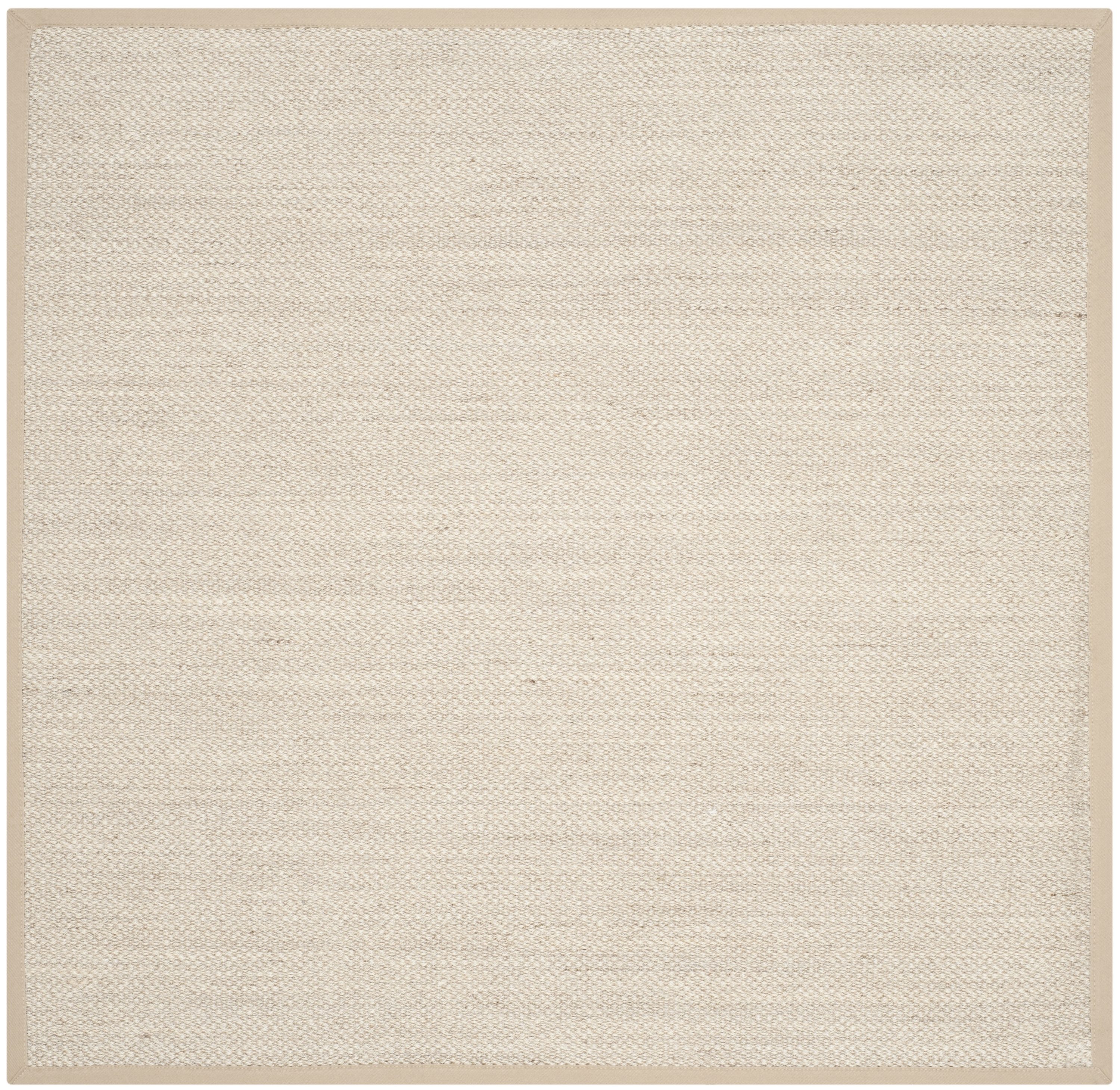 Safavieh NF143B-8SQ Natural Fiber Pines 8 x 8 (ft) Loomed Sisal Marble/Linen Square Indoor Solid Coastal Area rug