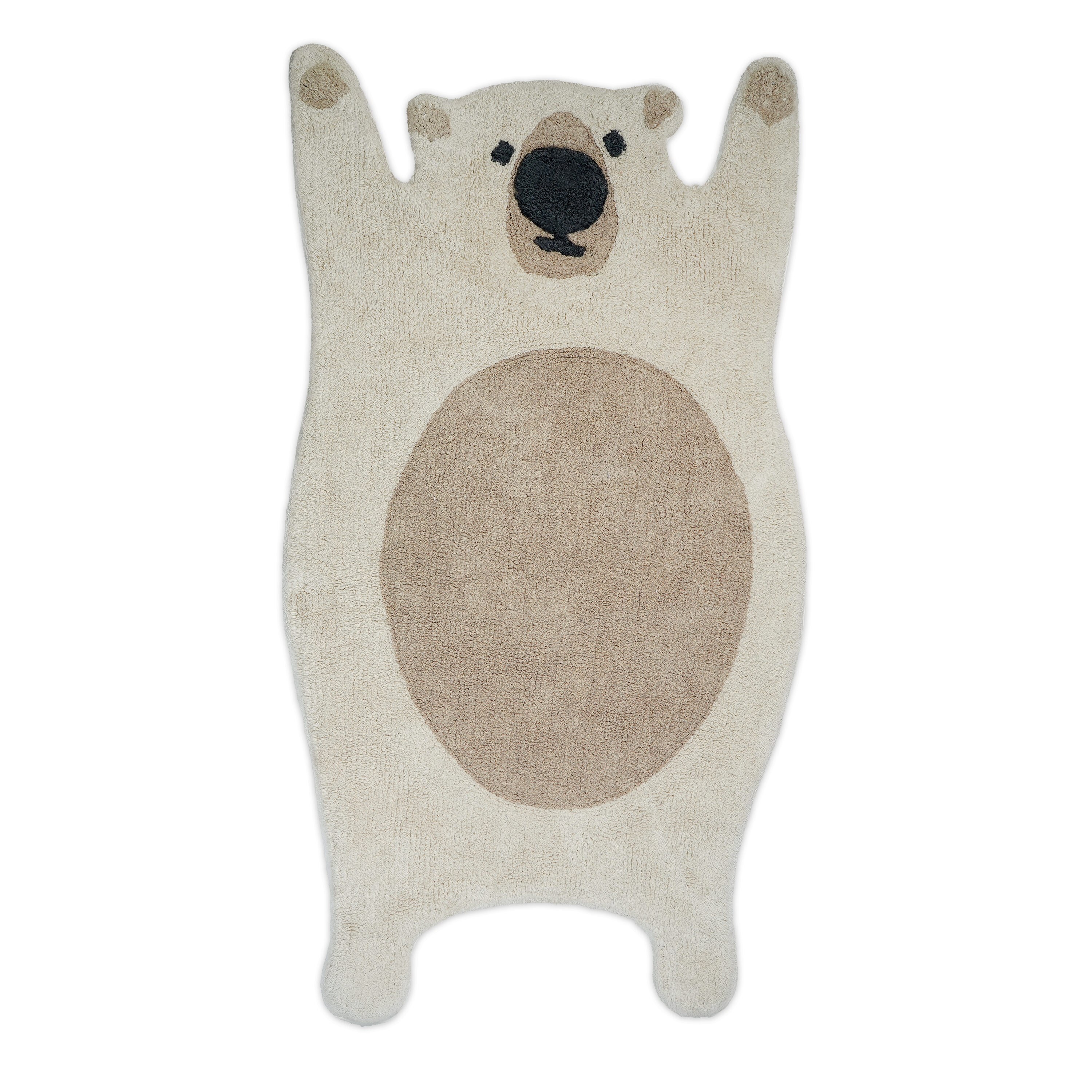 Callowaymills 114092548 Washable Rugs/ Kids Rugs Knotted Cotton Bear Hug Irregular Indoor Solid Machine washable Area rug