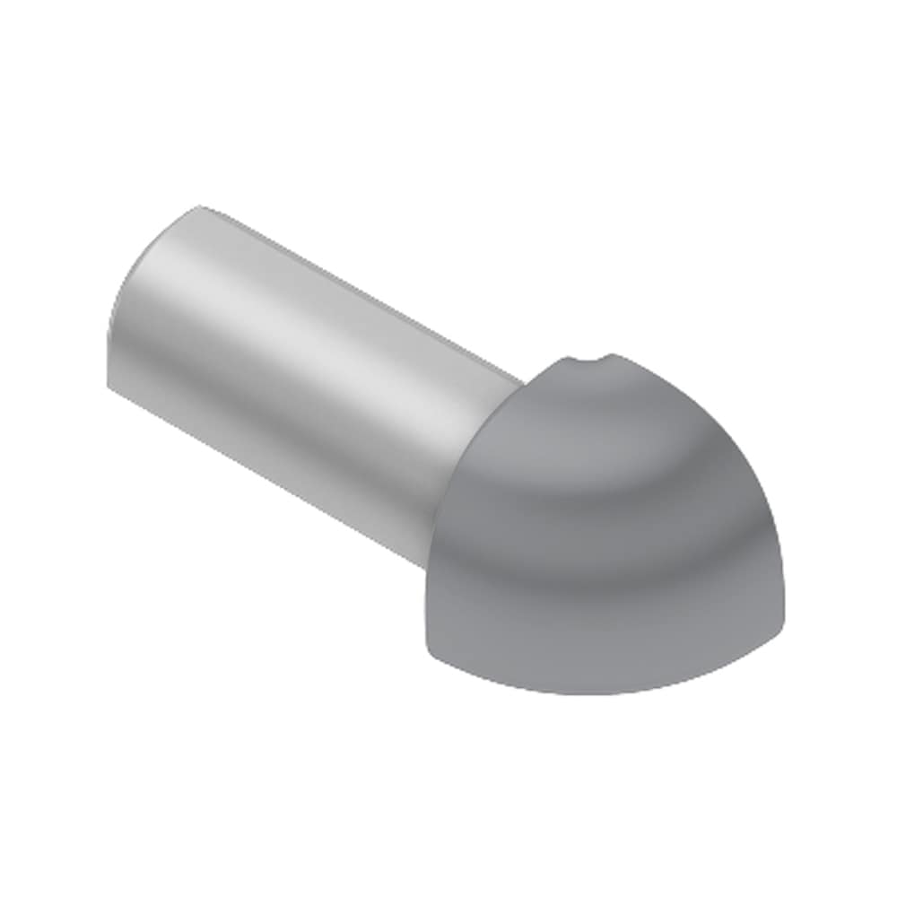 Schluter Systems ED/RO80GM Rondec 0.313-in W x 1.0-in L Metallic grey color-coated aluminum Aluminum Outside corner Tile Edge Trim