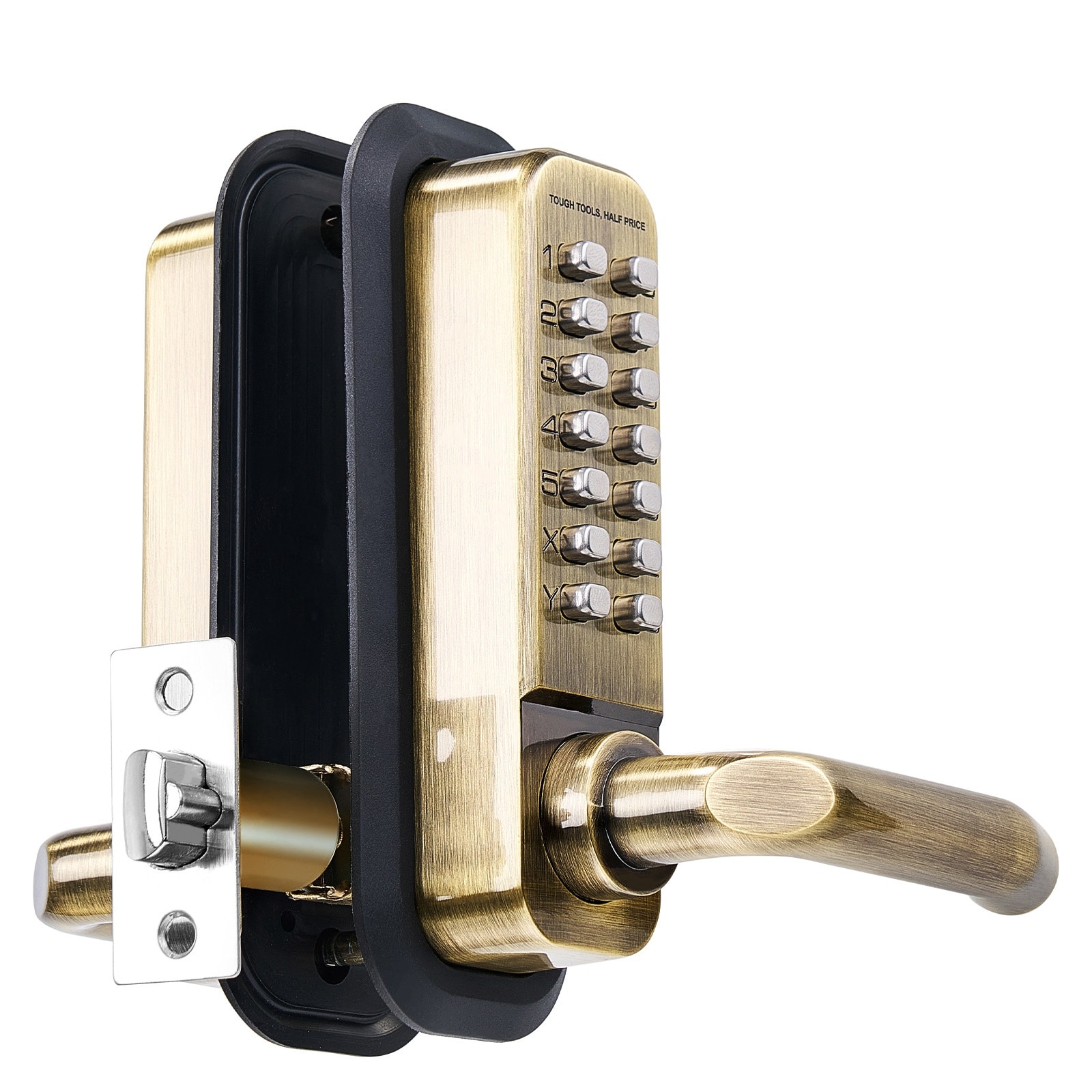 Mecale 14-Key Double-Sided Mechanical Keyless Door Lock with Handle for Fences and Garages