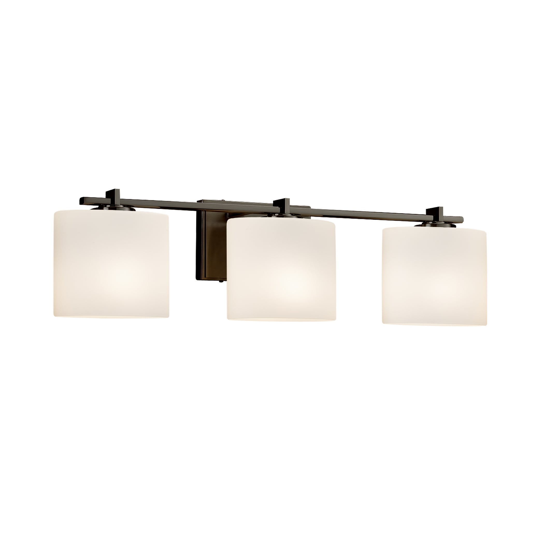 Justice Design Group FSN-8443-30-OPAL-DB Fusion 24-in 3-Light Dark Bronze Modern/Contemporary Vanity Light