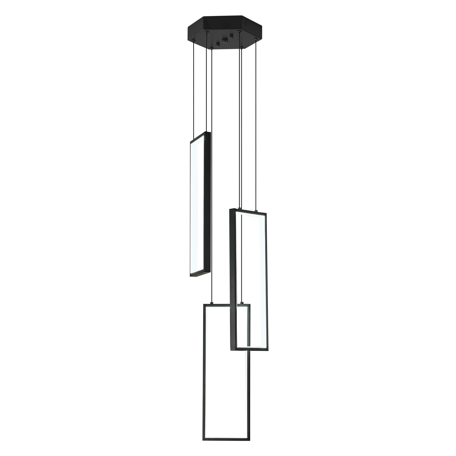 ZHLLMQ Pendant 3-Light Modern Black None Rectangle Integrated LED 8.66in Kitchen Island LED 40W Adjustable Pendant Light