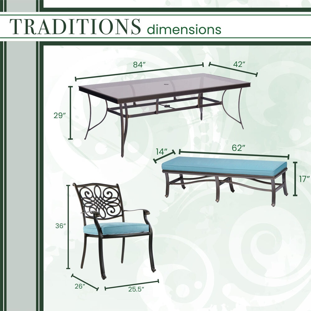 Hanover TRADDN5PCGBN-BLU Patio-Dining-Sets - View #3